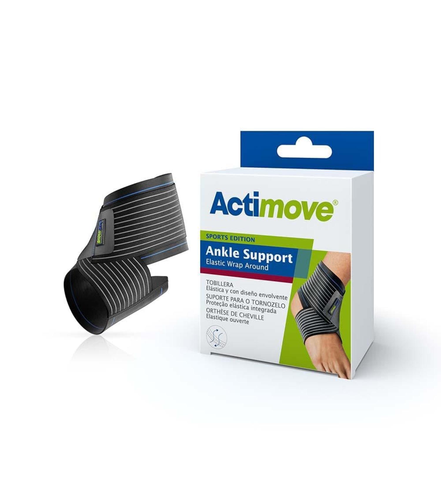 Sports Edition Ankle Support Wrap | Adjustable Compression for Sprains Achilles Tendonitis & Plantar Fasciitis | Unisex Black Small - International Shipping - Buy Online on GoSupps.com