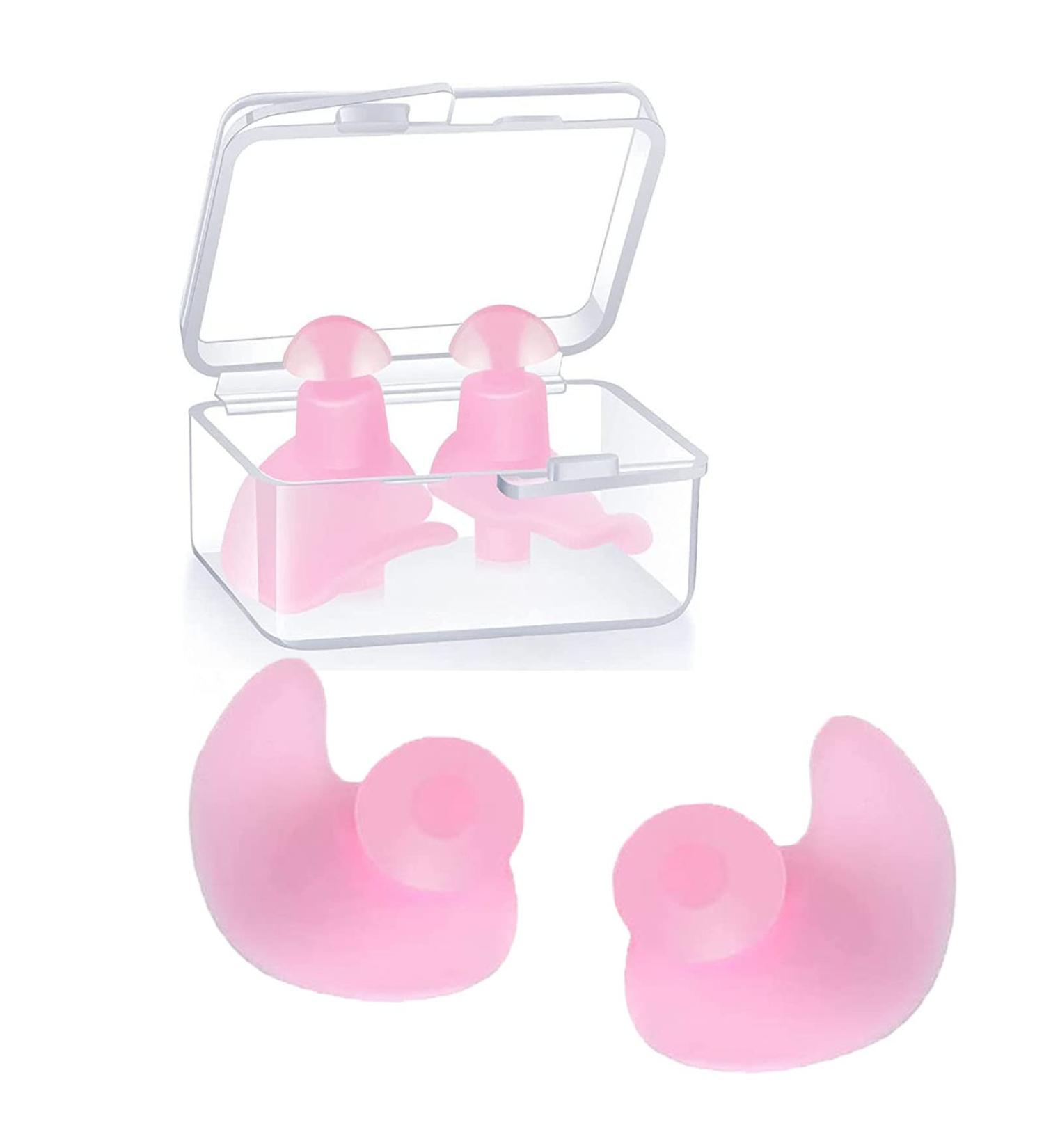 Macrohu Silicone Waterproof Earplugs for Sleep - Noise-Dampening Reusable Soft Earplugs for Snoring Swimming & Hearing Protection (Pink-S) - Buy Online on GoSupps.com
