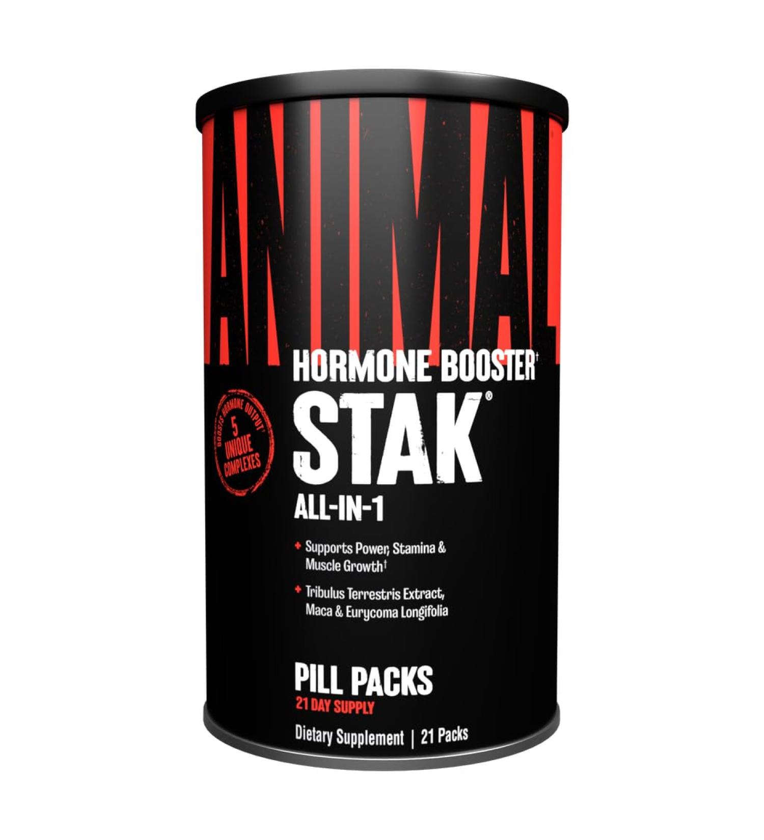 Animal Stak Complete Natural Hormone Booster Supplement with Tribulus Natural Testosterone Booster for Athletes Contains Estrogen Blockers 1 Month Cycle - Buy Online on GoSupps.com