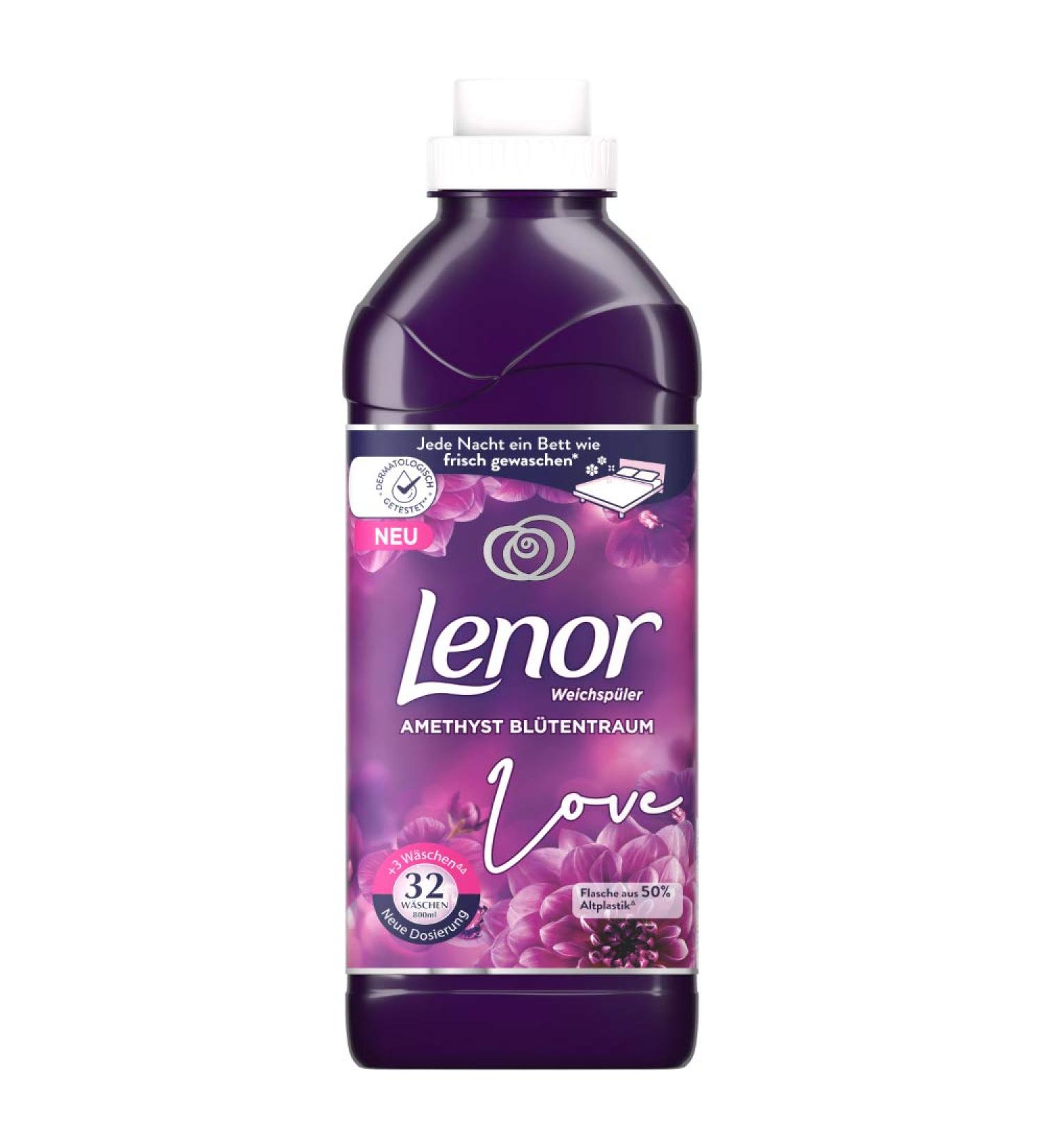 Lenor Fabric Softener - Amethyst Flower Scent 800ml (32 Wash Loads) | Fluffy Laundry Softness for International Shipping - Buy Online on GoSupps.com