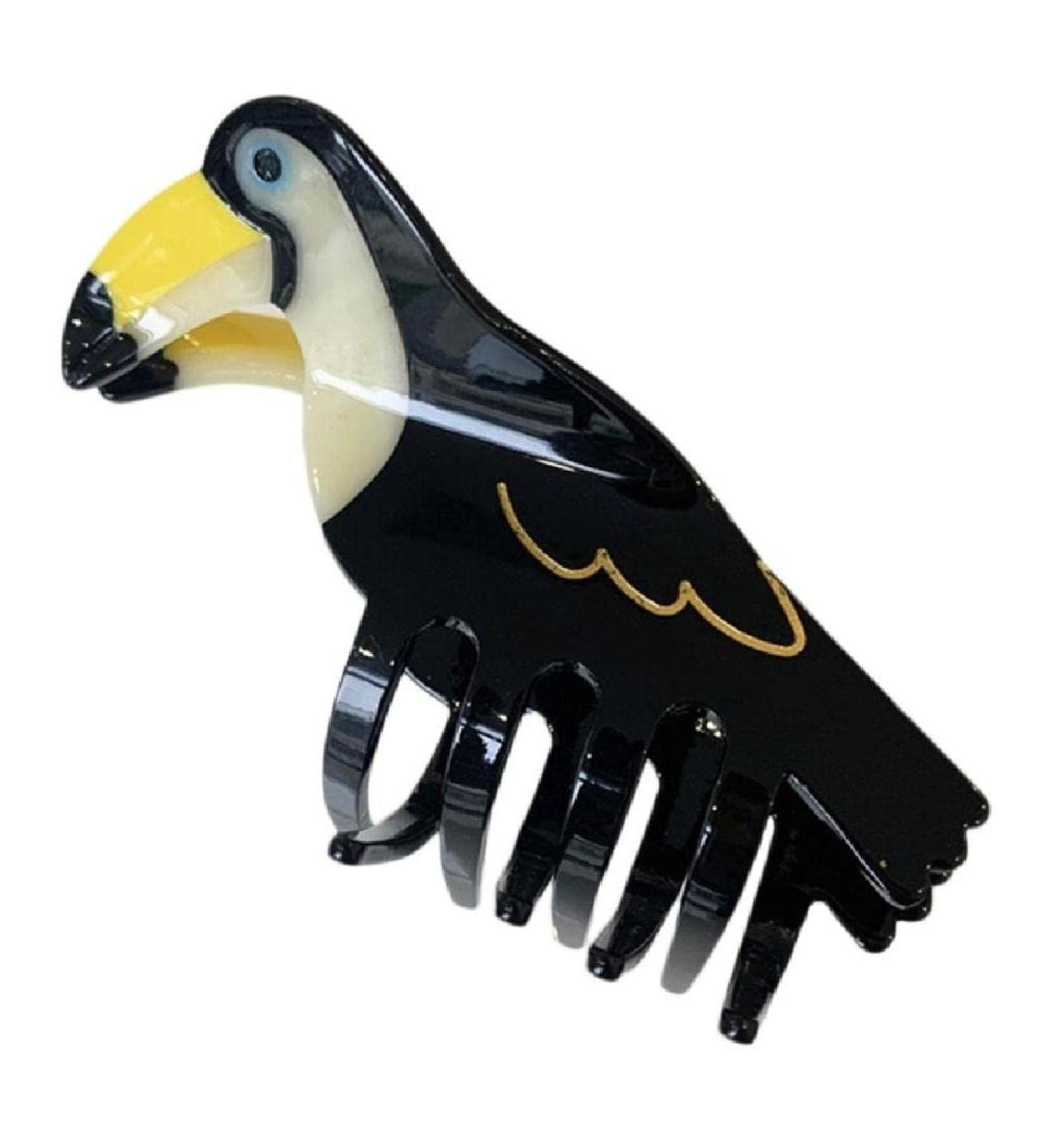 Animal Hair Claw Clip Hair Jaw Cute Clip Headwear Hair Catch Barrettes Hairpin Clamps Hair Accessories for Women Black Toucan - Buy Online on GoSupps.com