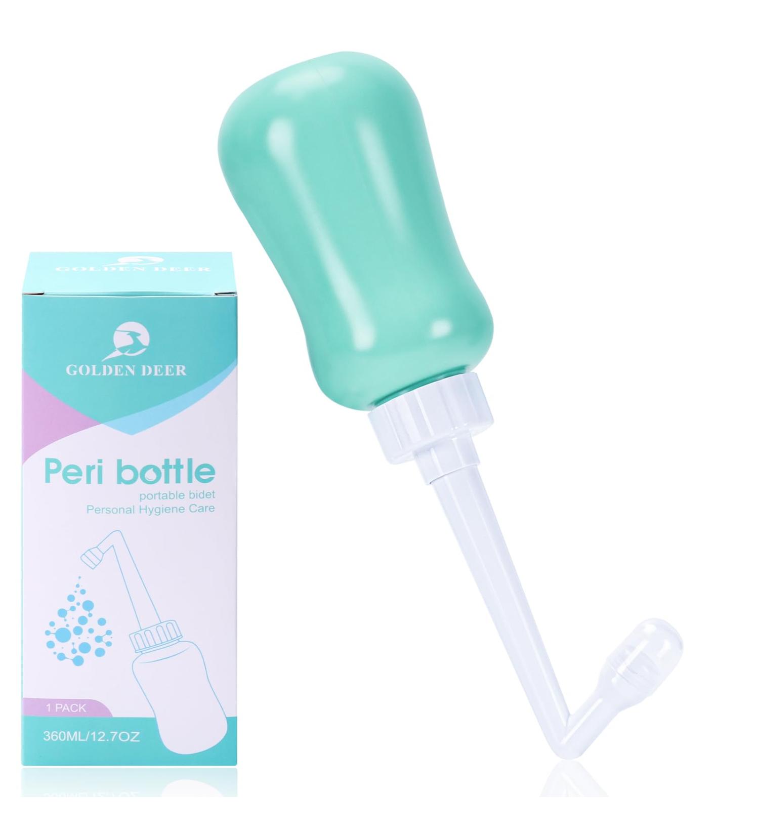 GOLDEN DEER Peri Bottle for Postpartum Care - Turquoise 12.7 oz | Perineal Recovery & Cleansing After Birth - International Shipping Available - Buy Online on GoSupps.com