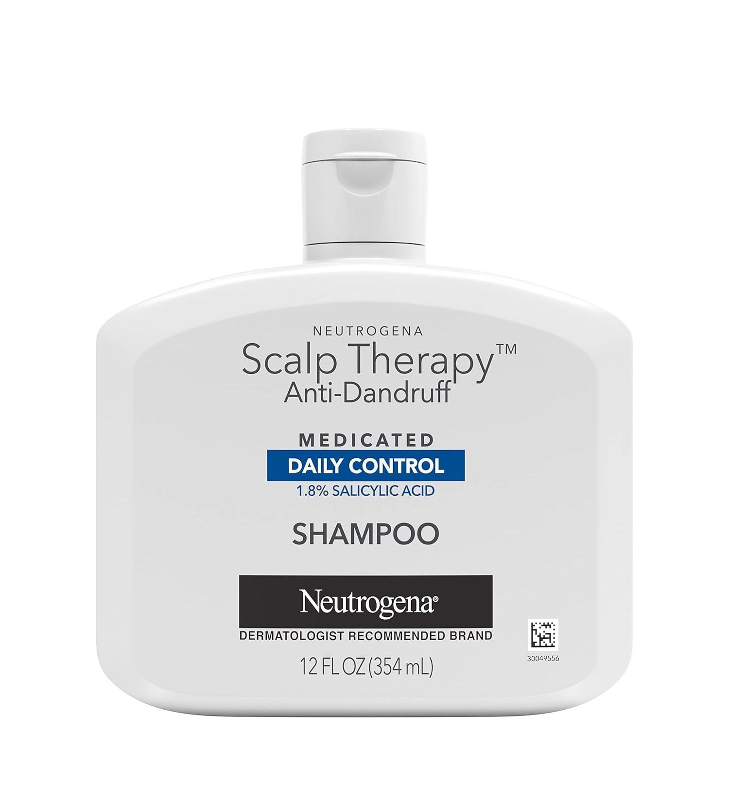 Neutrogena Scalp Therapy Anti-Dandruff Shampoo Daily Control 1.8% salicylic acid with fragrance of warm vanilla & toasted coconut notes 12 fl oz