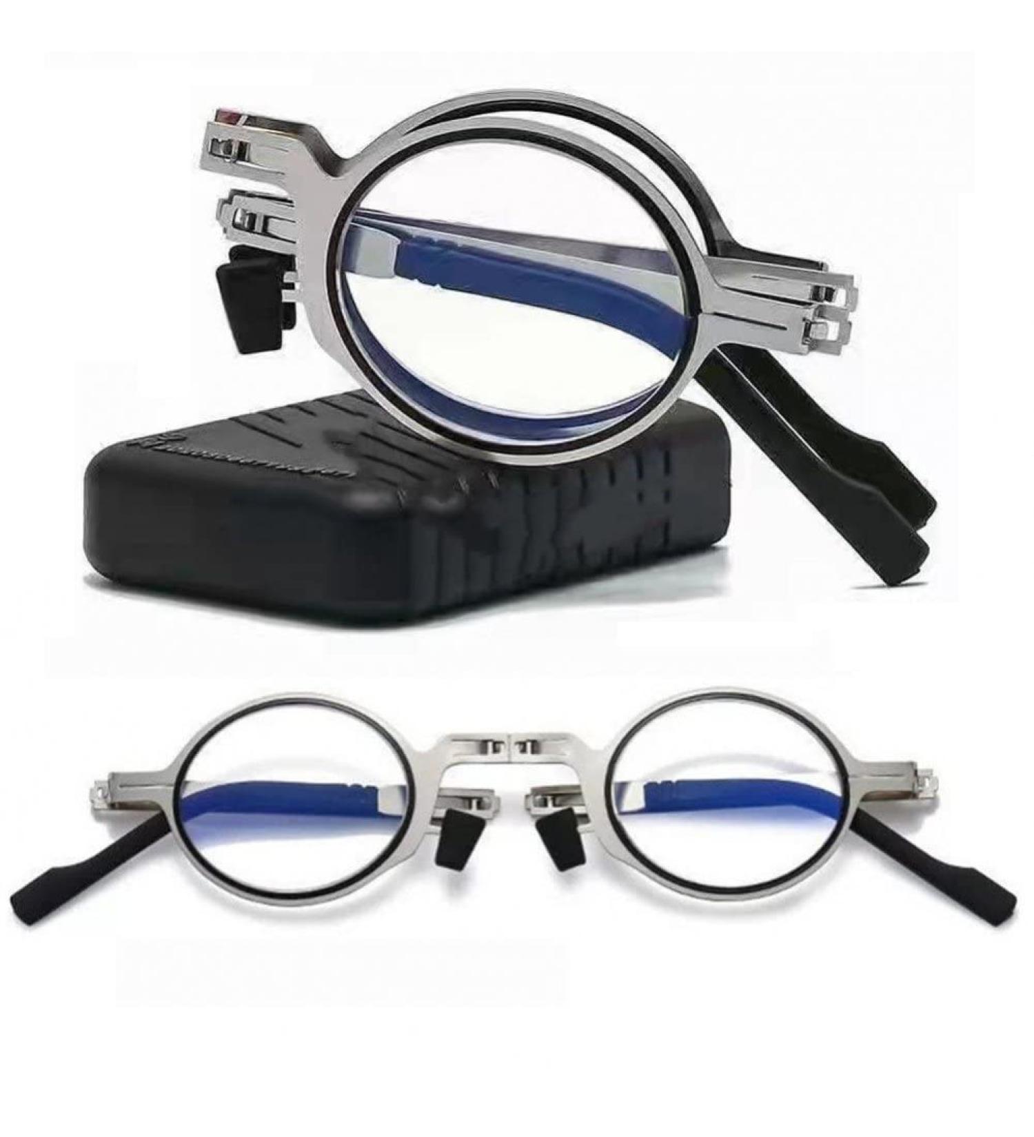 Limfer Portable Mini Blue Light Blocking Reading Glasses - Compact Folding Fashion Anti-UV Design for Men & Women - Buy Online on GoSupps.com