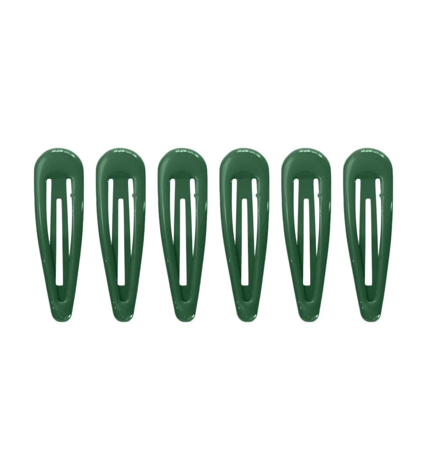 6Pcs 5CM Snap Hair Clips in Bottle Green - School Colours Hair Accessories for Girls & Women - Buy Online on GoSupps.com