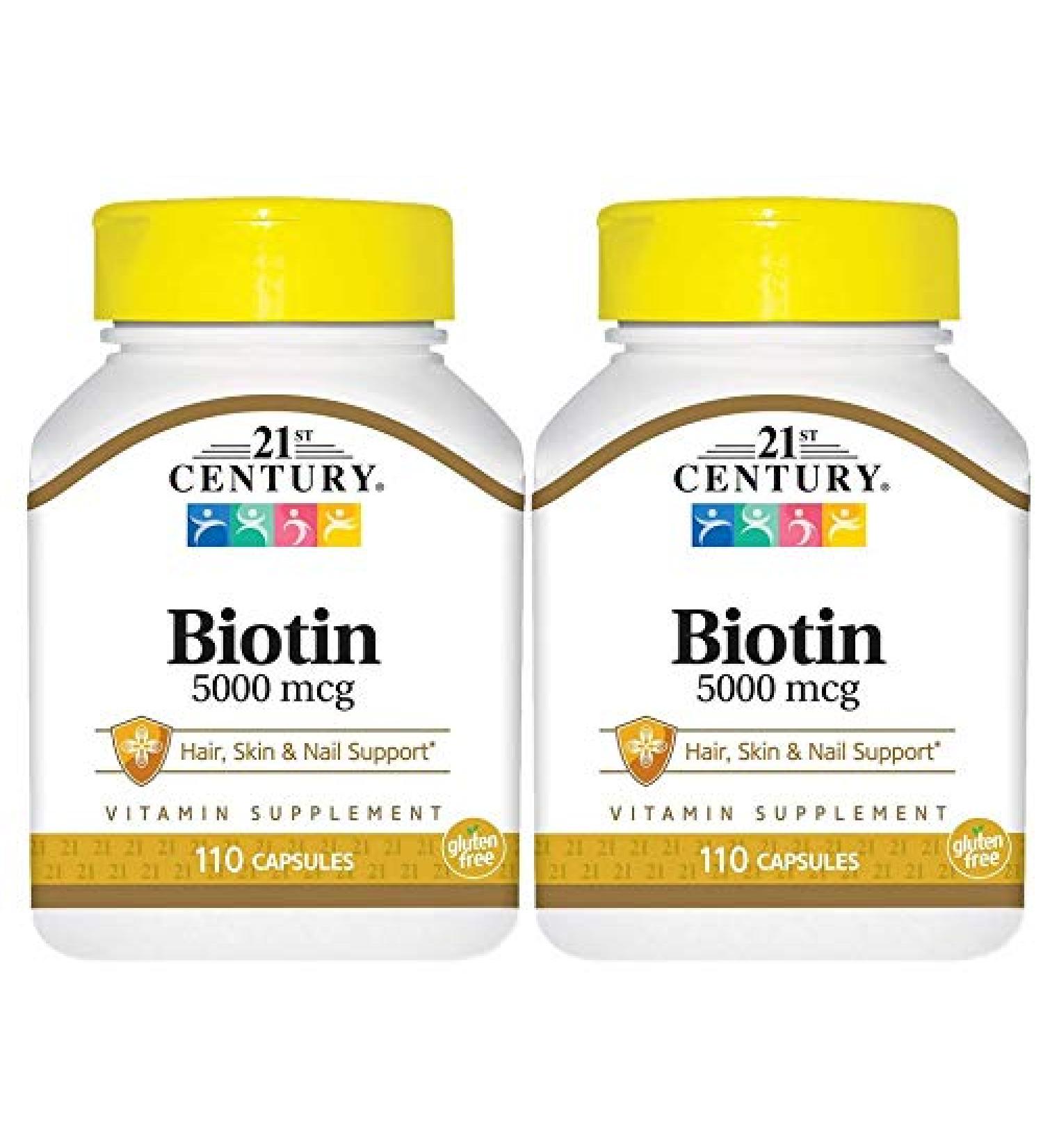 21st Century Biotin 5000 mcg Capsules 2 Count 220 Count (Pack of 1)