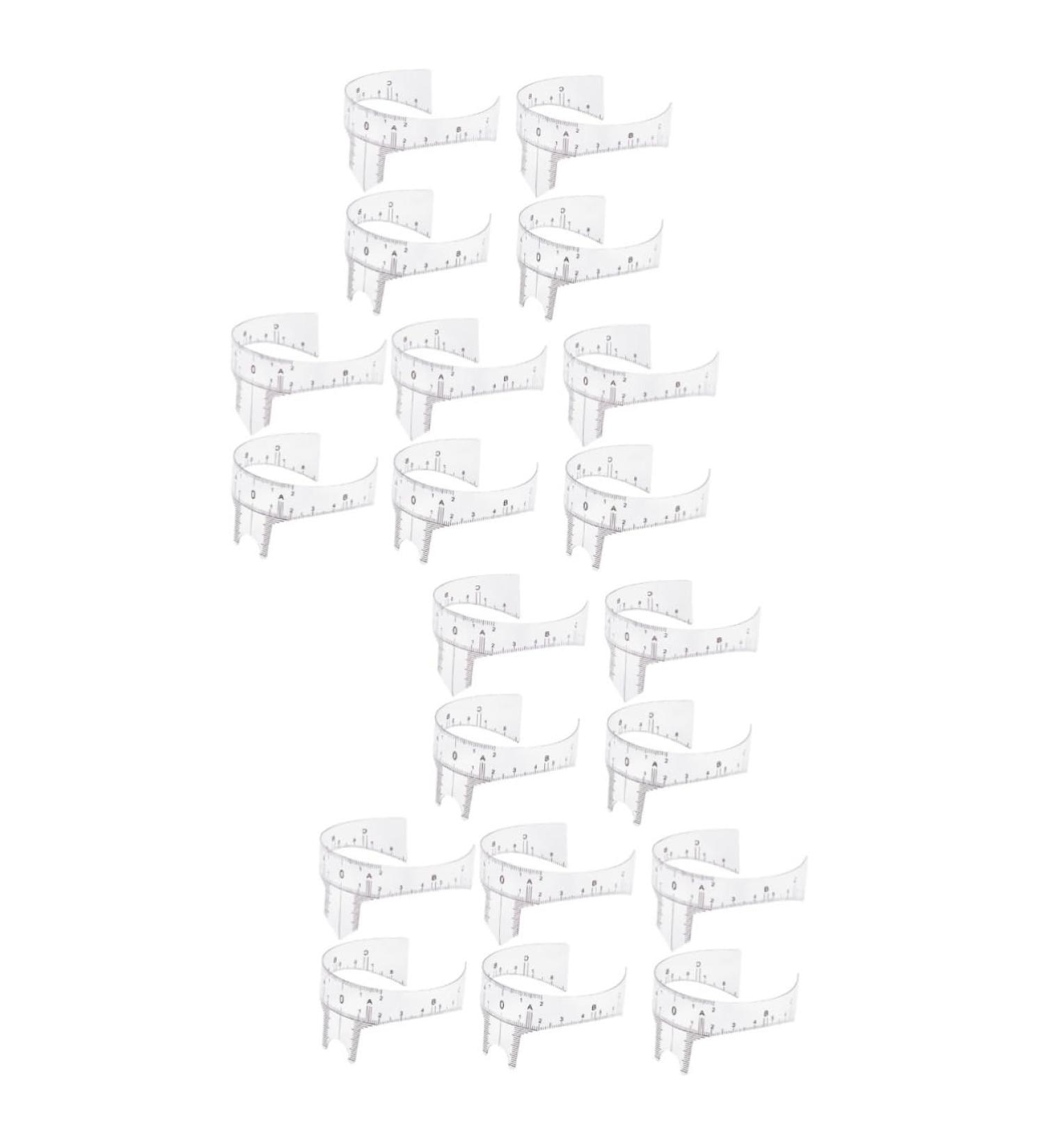 Hemoton 20 Pcs Eyebrow Design Ruler Diy Eyebrow Stencil Eyebrow Tools Measuring Ruler White Plastic Cosmetic - Buy Online on GoSupps.com