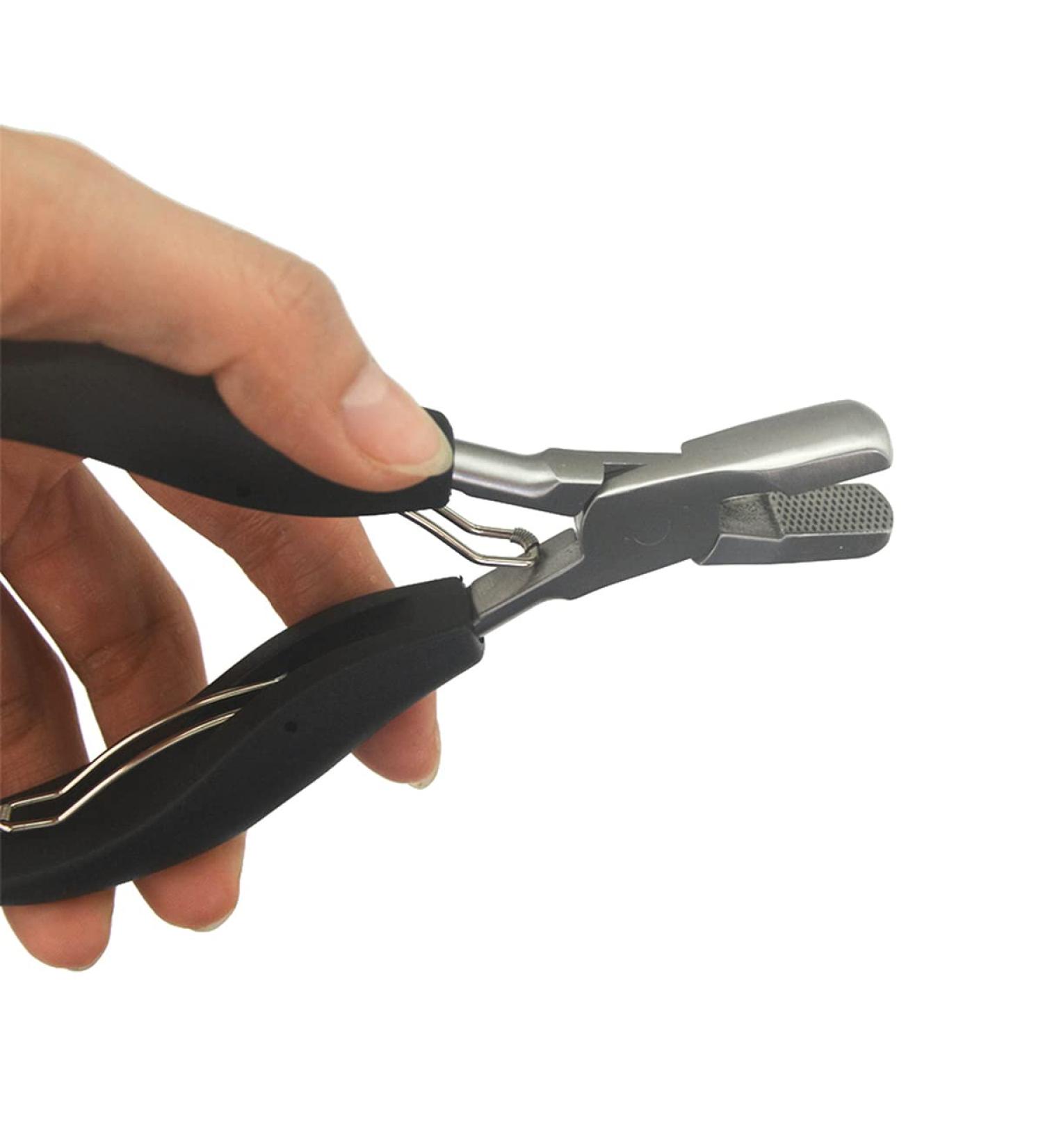 Heat Fusion Glue Keratin Bonding Micro Rings Removal Pliers for Hair Extensions hair plier hair extension plier (Flat Shape) - Buy Online on GoSupps.com