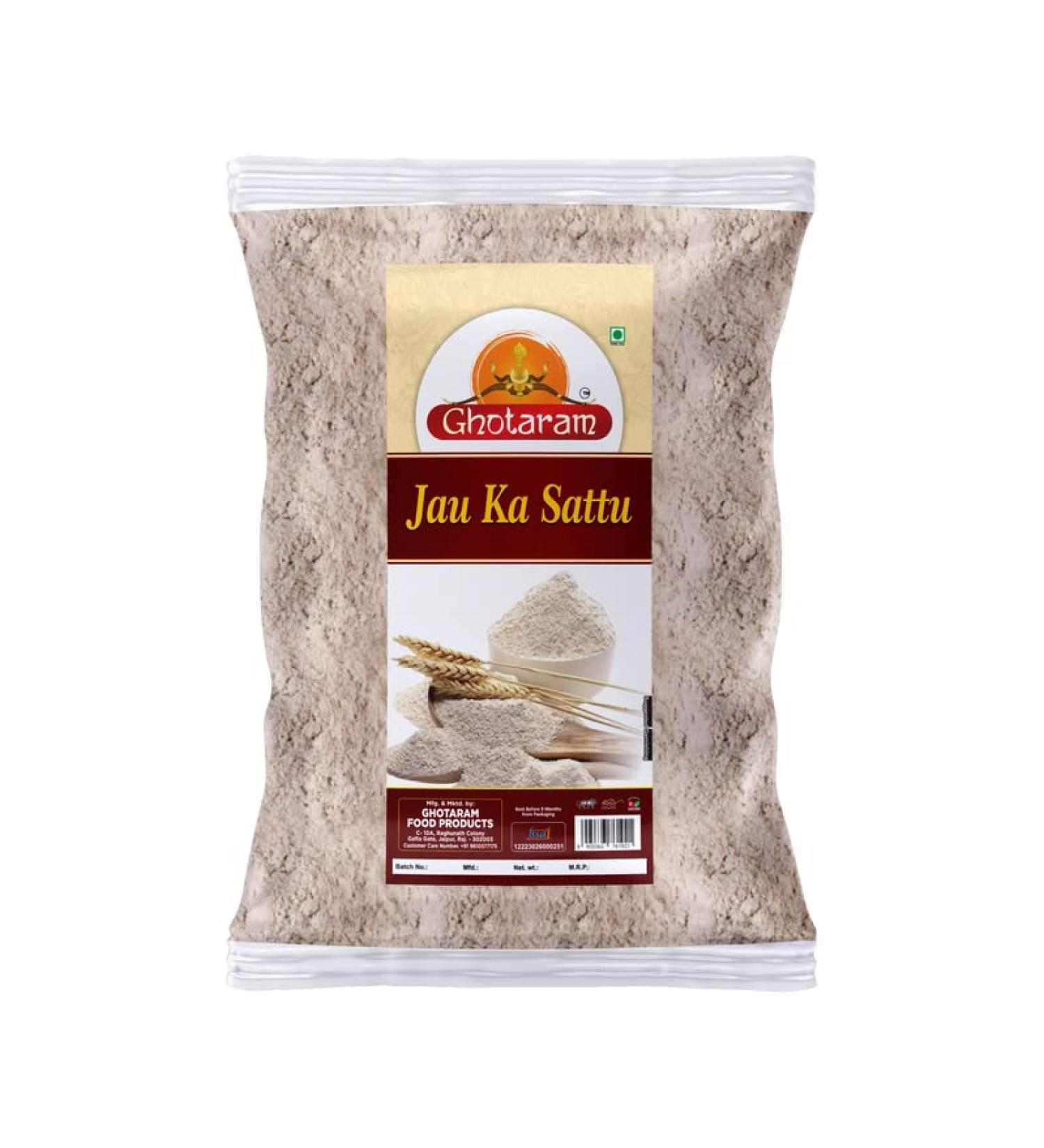 Ghotaram Organics Sattu Sattoo Jau Javi Barli Barley Sattu Powder Fiber-Rich Sattu Javvu Flour Sattu Jau Javi Barli Barley Sattu Drink Powder Jau Javi Barli Barley Sattu Atta-240g - Buy Online on GoSupps.com