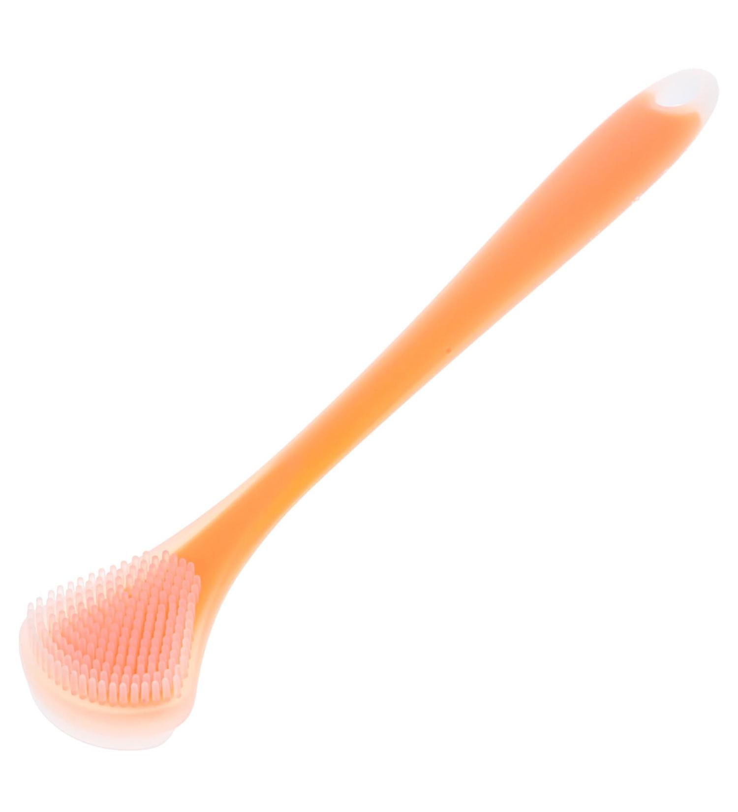 Beavorty Tongue Scraper - Silicone Double-Sided Tongue Cleaners for Oral Care & Bad Breath Elimination | Professional Dental Scraper Kit - Orange - Buy Online on GoSupps.com