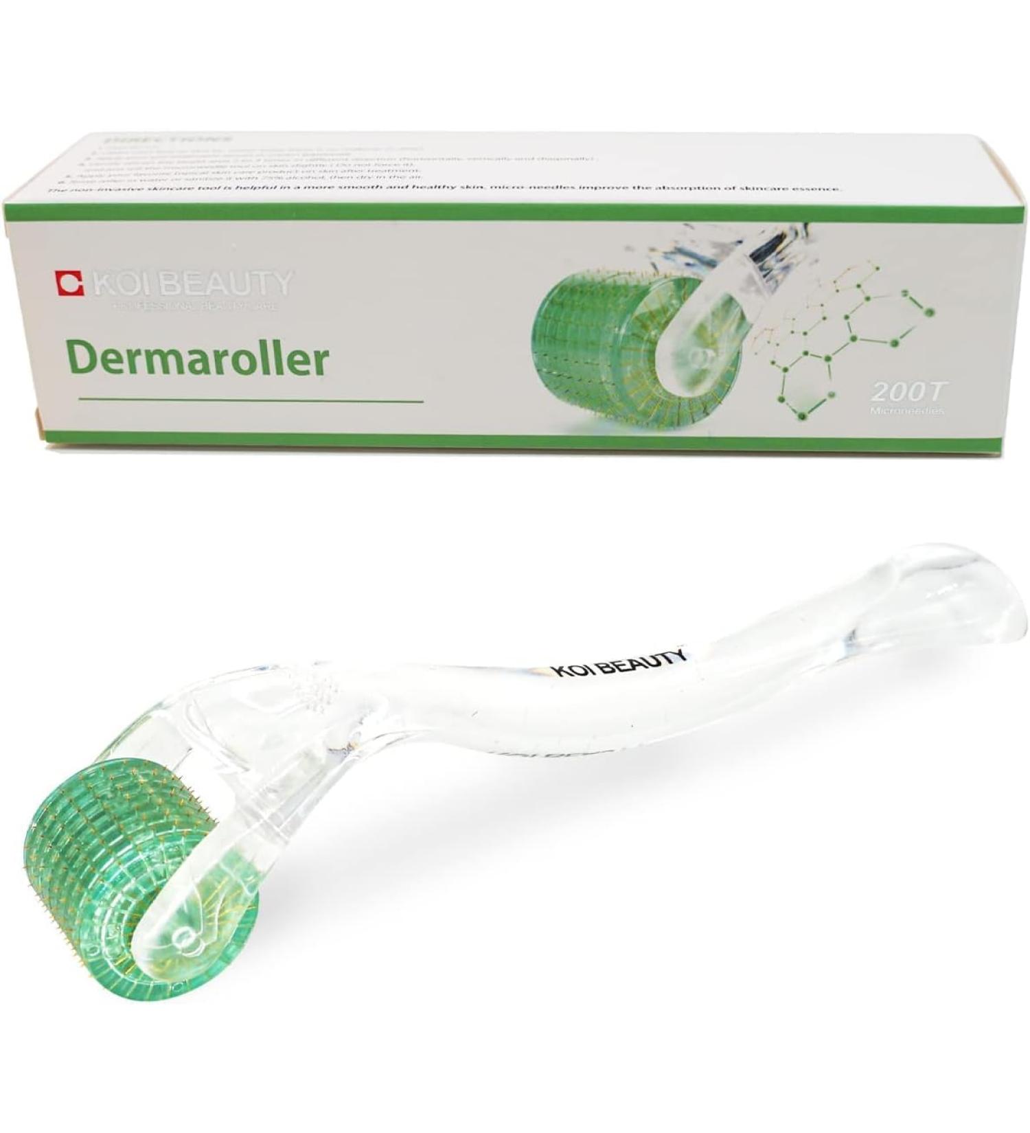 KOI BEAUTY Derma Roller 1.5mm with 200 REAL NEEDLES Professional Microneedling Roller for Face Body Scalp Beard Dermaroller for Beard growth Hair Growth Roller for Men Women include Storage Case - Buy Online on GoSupps.com