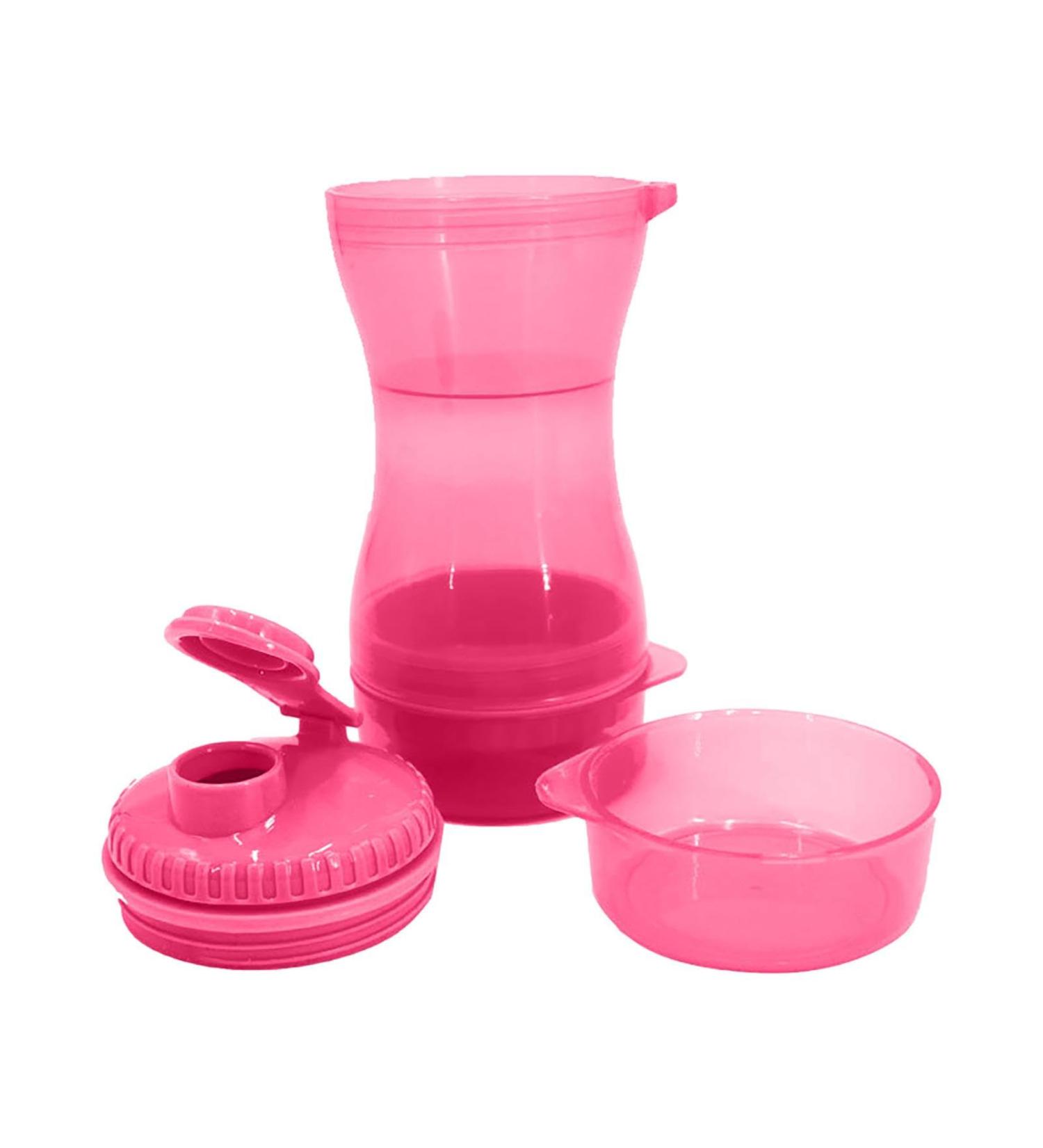 Lambo Dog Travel Water Bottle - Leakage-Proof Portable Puppy Dispenser for Hiking Traveling and Camping | Double Seal Outdoor Dog Water Cup in Rosa - Buy Online on GoSupps.com