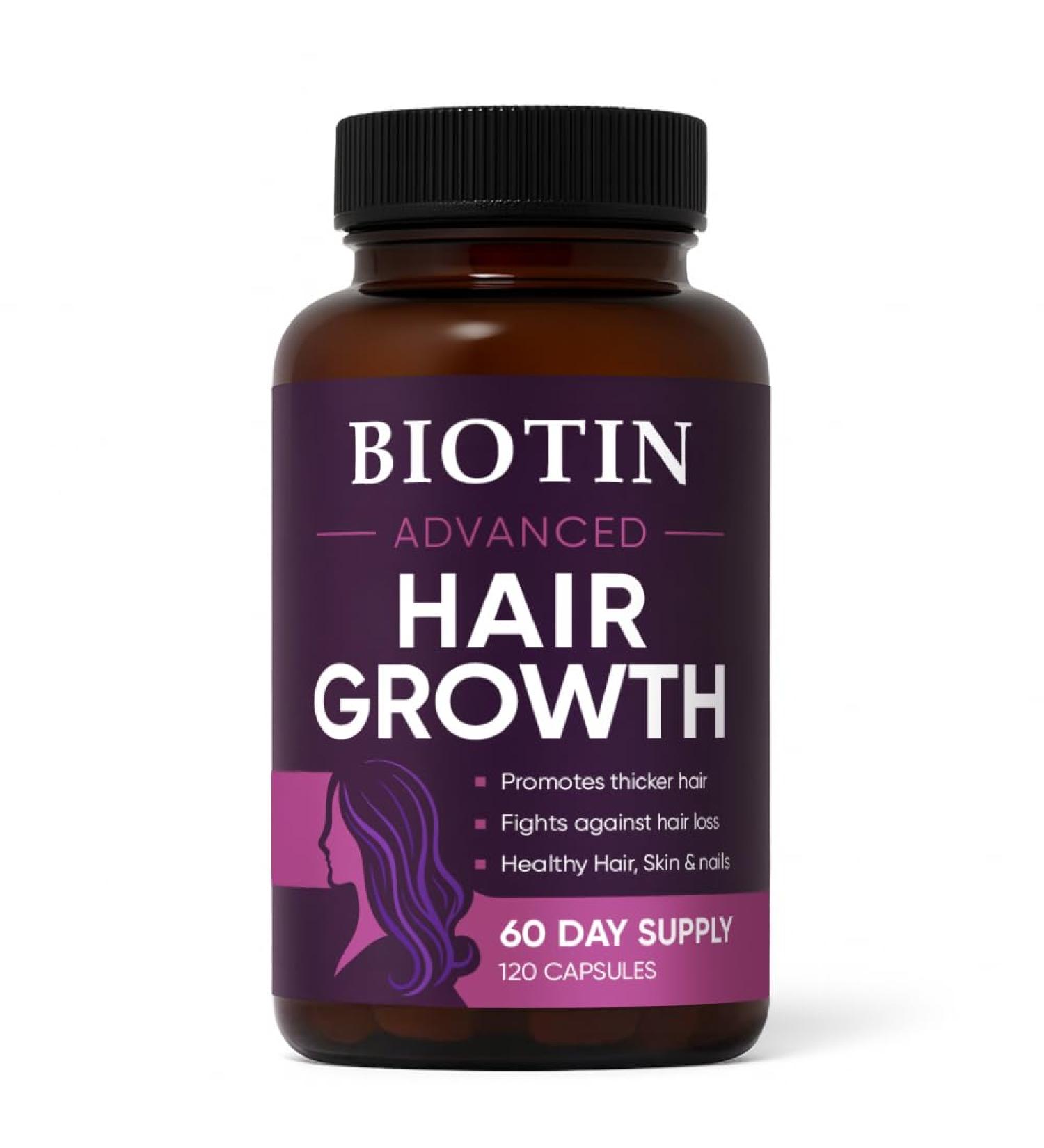 WGYPEU Hair Growth Vitamins, Biotin 10,000mcg, Collagen, Saw PalmettoA, C, D3, E, Complex, Naturally Regrow Stronger & Healthier Hair, Skin and Nails, Stops Hair Loss, 60 Day Supply - Buy Online on GoSupps.com