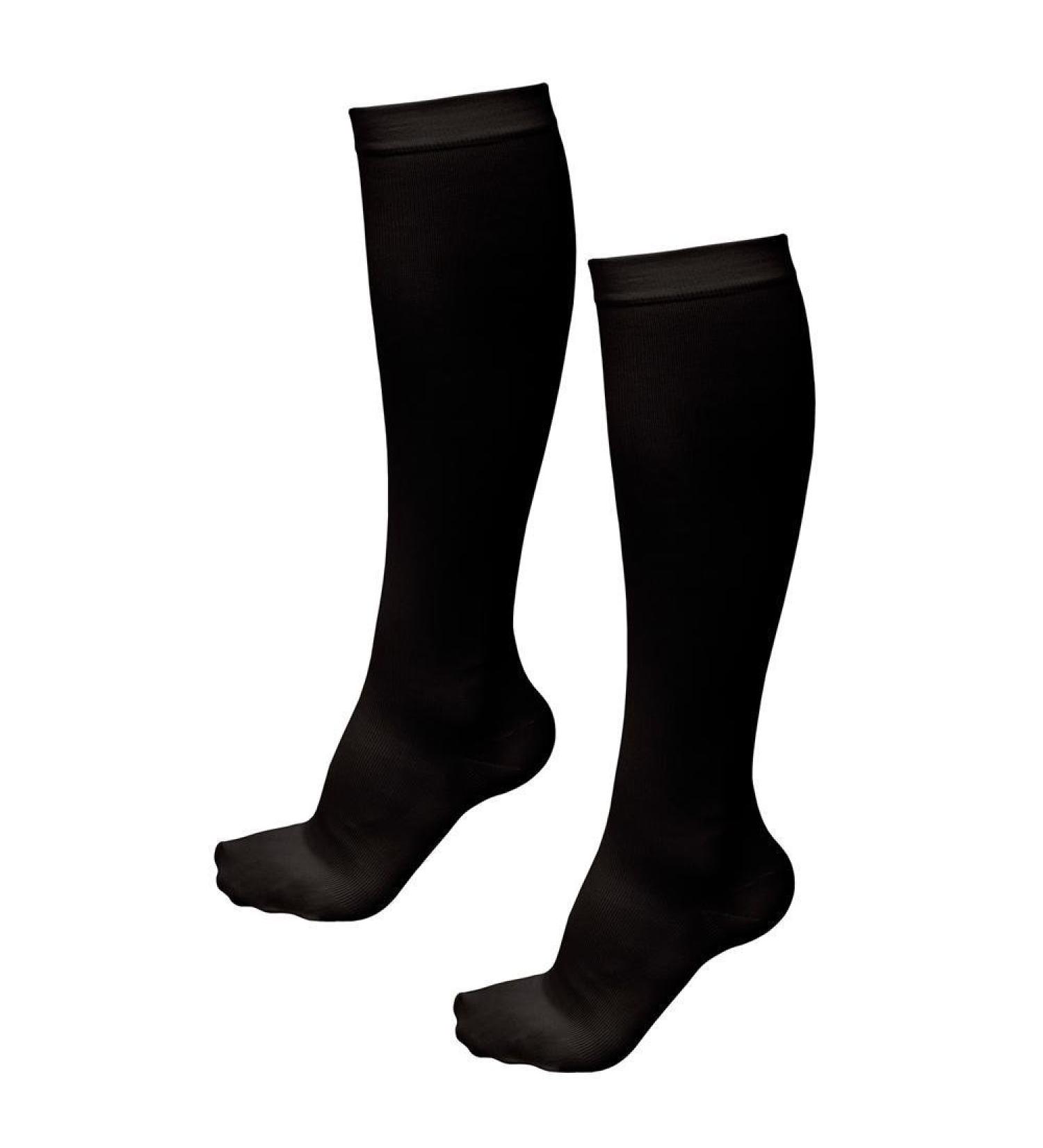 Deluxe Comfort Air Travel Compression Socks L/XL Enhances Circulation Spider & Varicose Vein Relief Black Large/X-Large