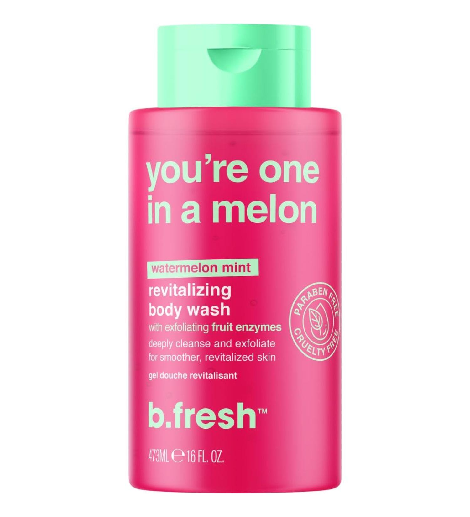 Buy b.fresh Exfoliating Body Wash - You re One In A Melon Shower Gel for Men & Women | Revitalizing 16 Fl Oz with Fruit Enzymes | International Shipping - Buy Online on GoSupps.com