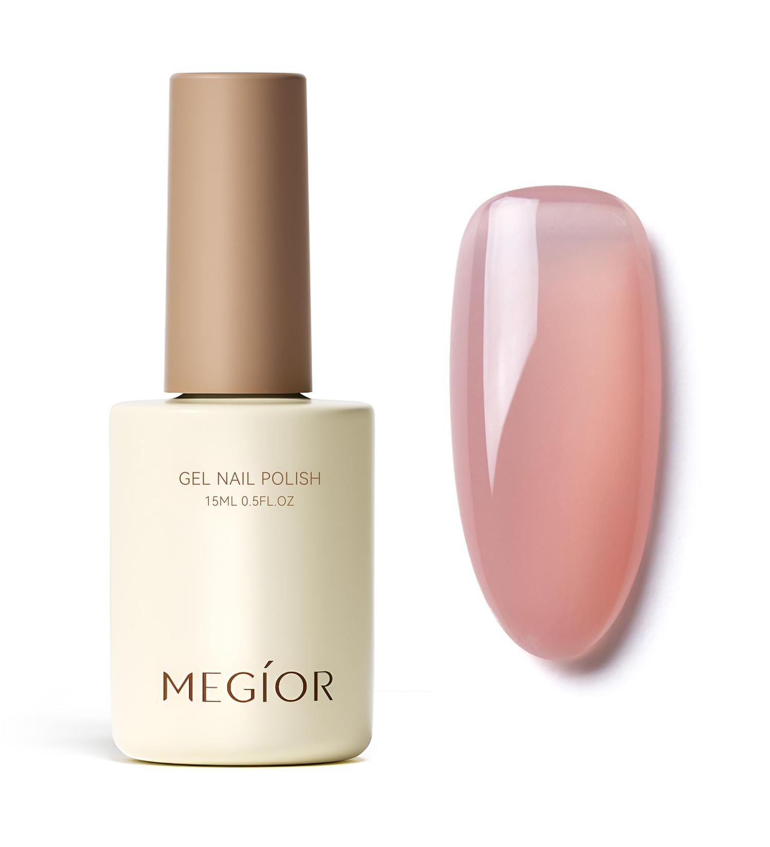 MEGIOR Jelly Pink Gel Nail Polish 15ML Gray Pink Gel Polish 1PC Nail Polish Gel Soak Off UV Gel Polish Translucent Color Neutral Gel Polish for Nail Art Manicure DIY at Home - Buy Online on GoSupps.com