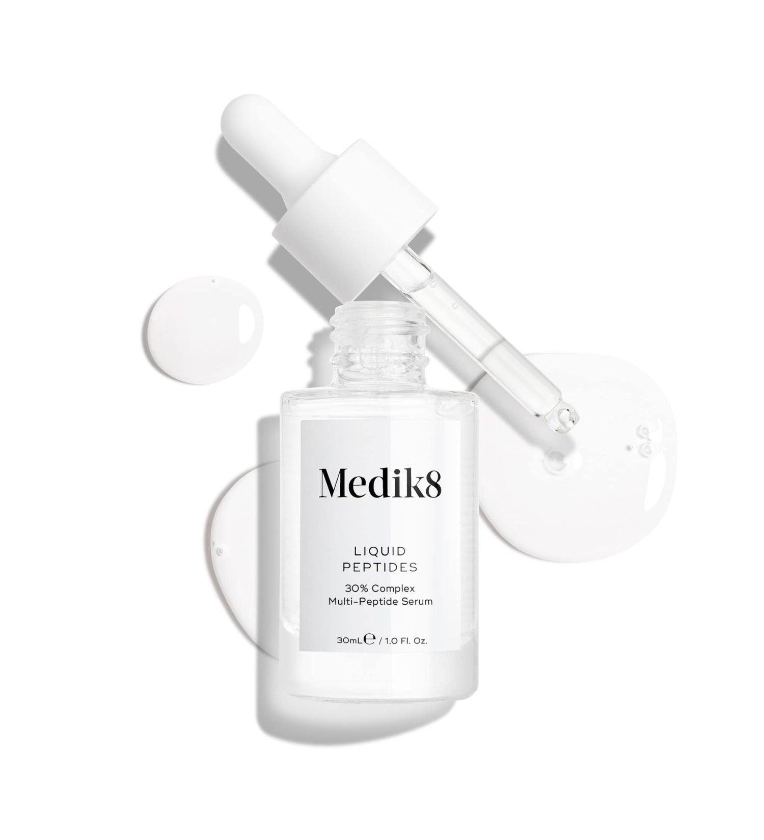 Medik8 Liquid Peptides Serum 1.0 oz - Advanced Multi Peptide Formula for Firming, Smoothing, and Hydrating Skin | Reduce Wrinkles and Fine Lines | Brightening and Plumping Treatment - Buy Online on GoSupps.com