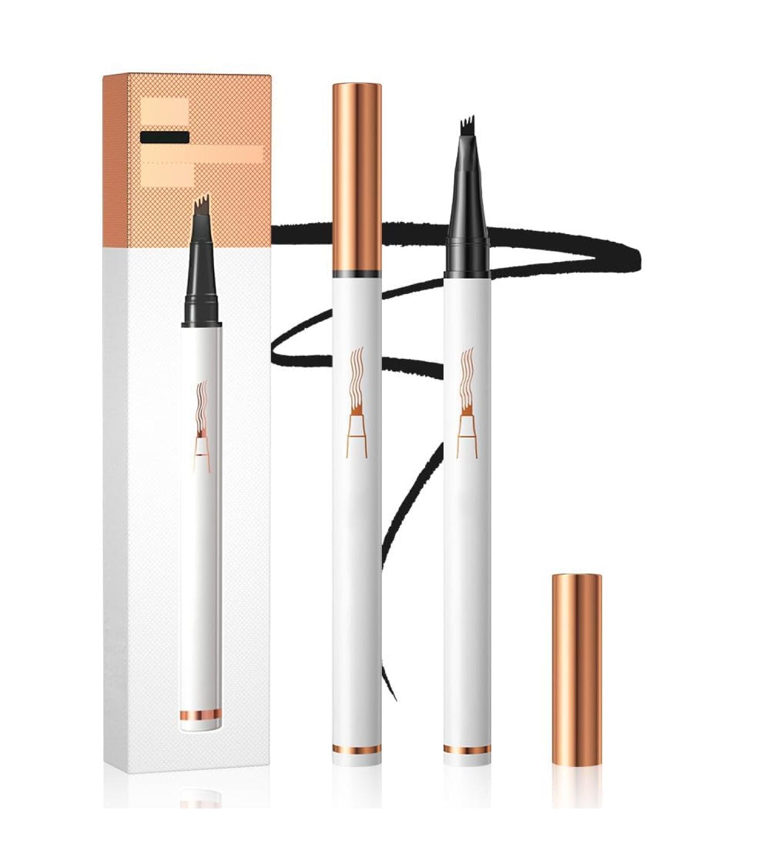 Eyebrow Microblading Pen 2024 Upgrade Magic Eyebrow Pencil 3D Waterproof Microblading Eyebrow Pencil Contouring Pen 4-Tip Eyebrow Pencil for Natural Eyeliner Makeup (Black) - Buy Online on GoSupps.com