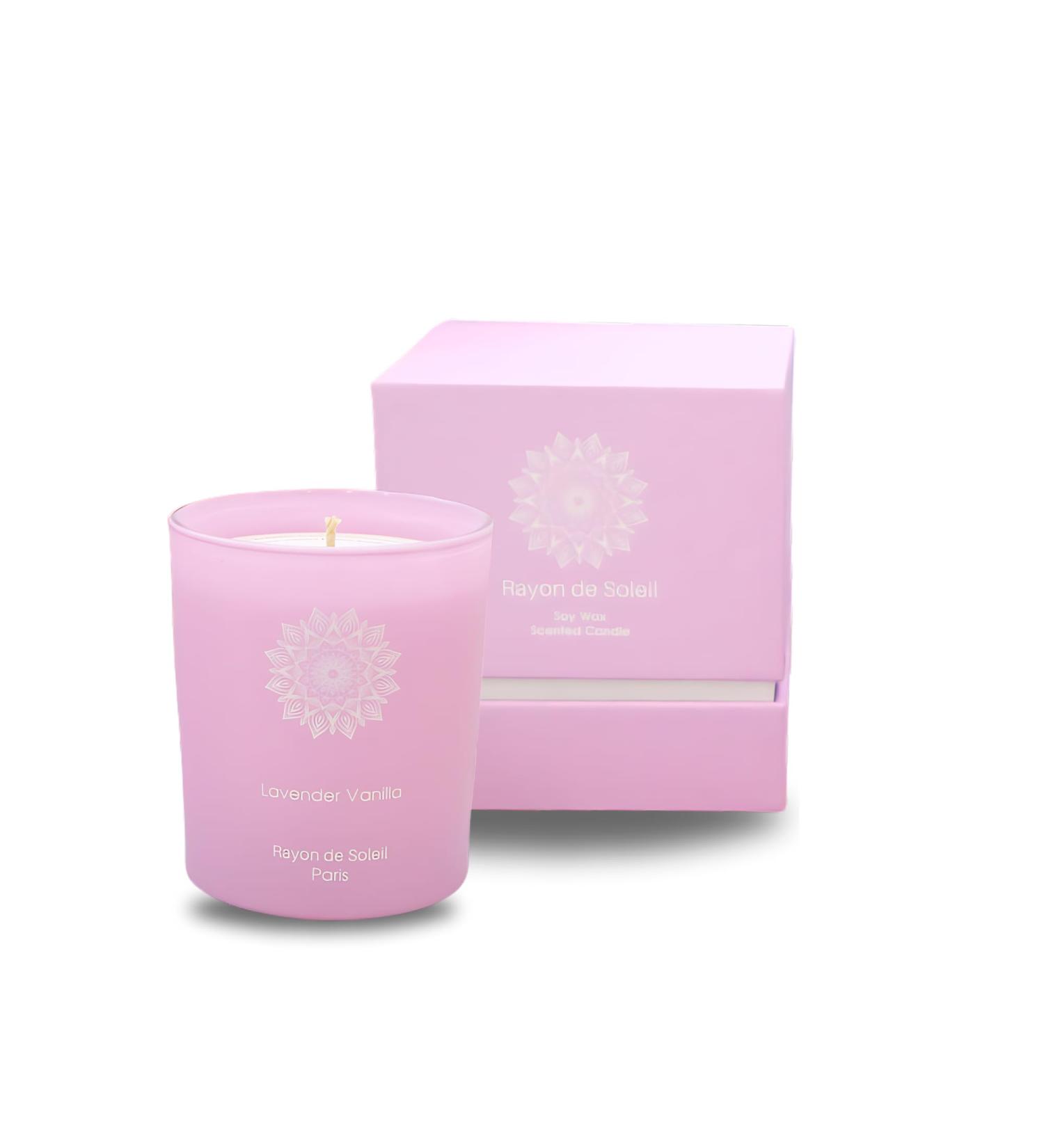 Decorative Soy Wax Candle - Luxurious Lavender Vanilla Scent in Black Matt Glass | 40 Hour Burn Time | Relaxing & Aesthetic Home Decor - Buy Online on GoSupps.com