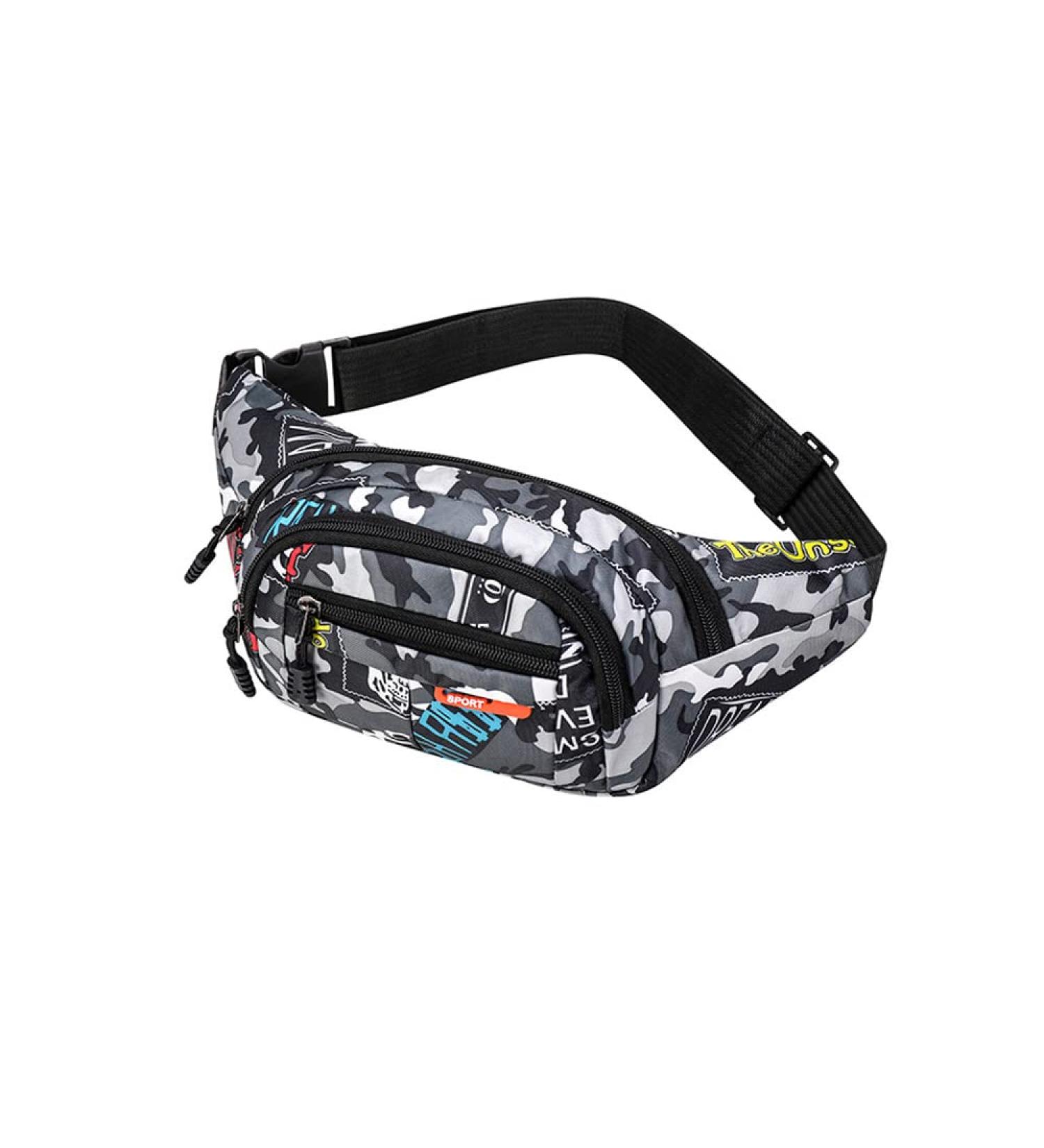 Kaiaiwluo Camo Waterproof Belt Bag | Nylon Hip Pocket for Men & Kids | Ideal for Running Hiking & Sports - 13.65 x 4.68 inches - Buy Online on GoSupps.com