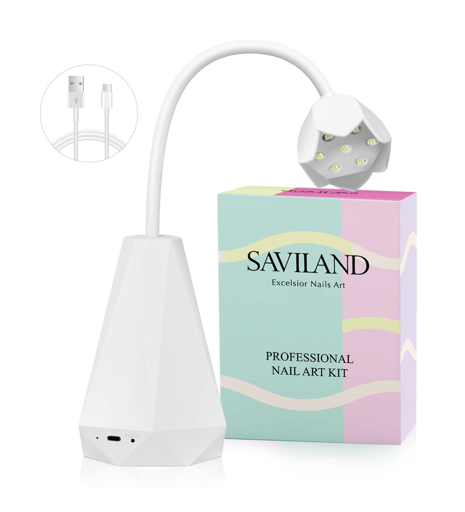 Saviland Portable 21W Gel X Mini UV Nail Lamp for Quick Gel Nail Drying at Salon or Home - Buy Online on GoSupps.com