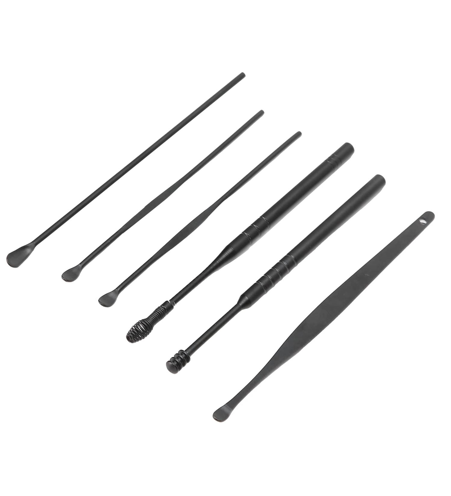 6pcs Stainless Steel Ear Wax Cleaner Tool Kit - Portable Ear Pick Set for Home, Salon & Travel - Buy Online on GoSupps.com