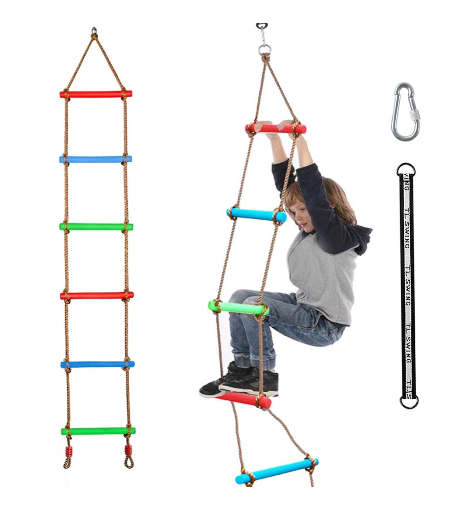 Xinlinke Climbing Rope Ladder Kids Tree Swing | Indoor Outdoor Backyard Playground Play | Swing Sets Climber Training Attachment - Buy Online on GoSupps.com