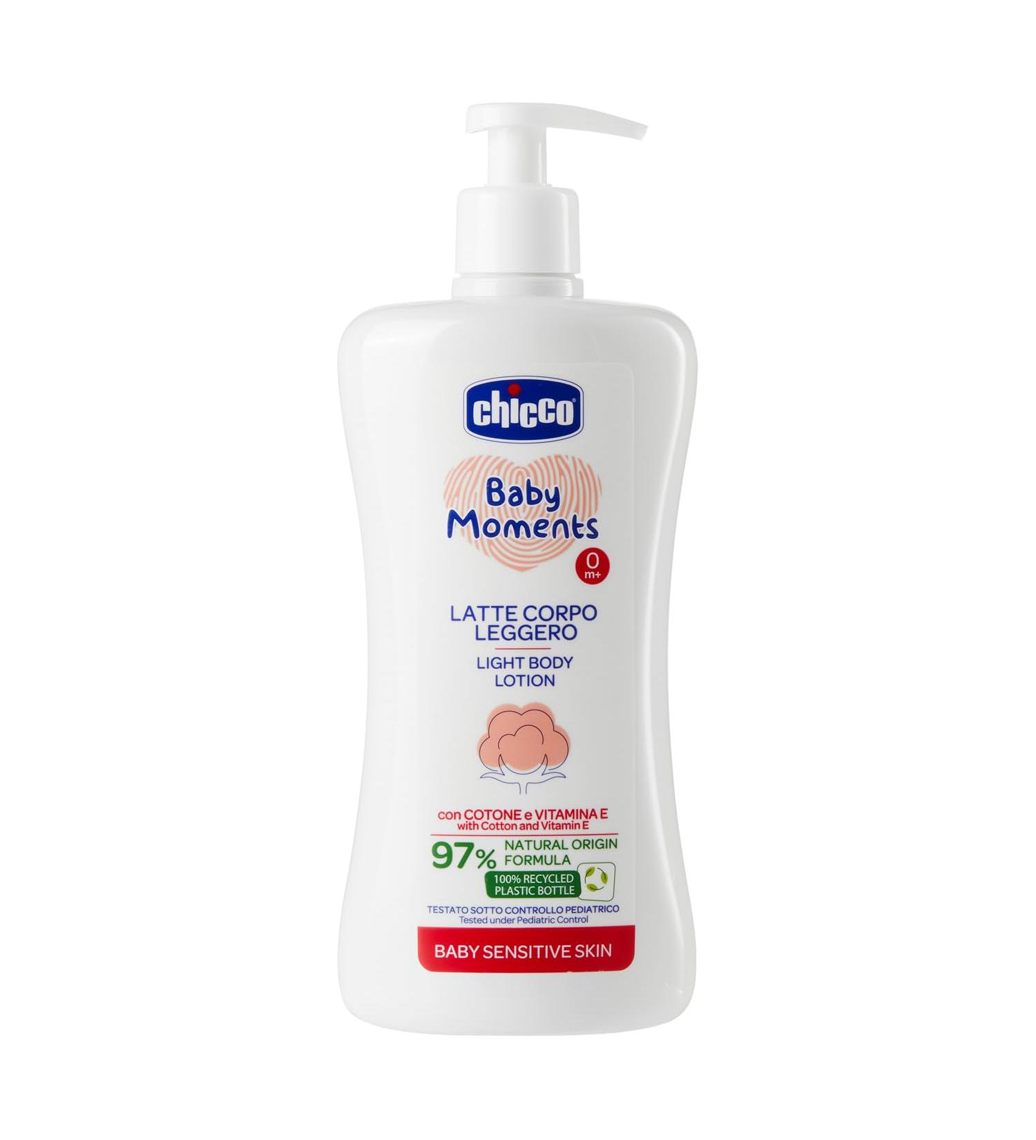 Chicco Baby Sensitive Skin Light Body Milk 500ml - Ultra-Soothing Moisturizer for Newborns 0M+ | International Shipping Available - Buy Online on GoSupps.com