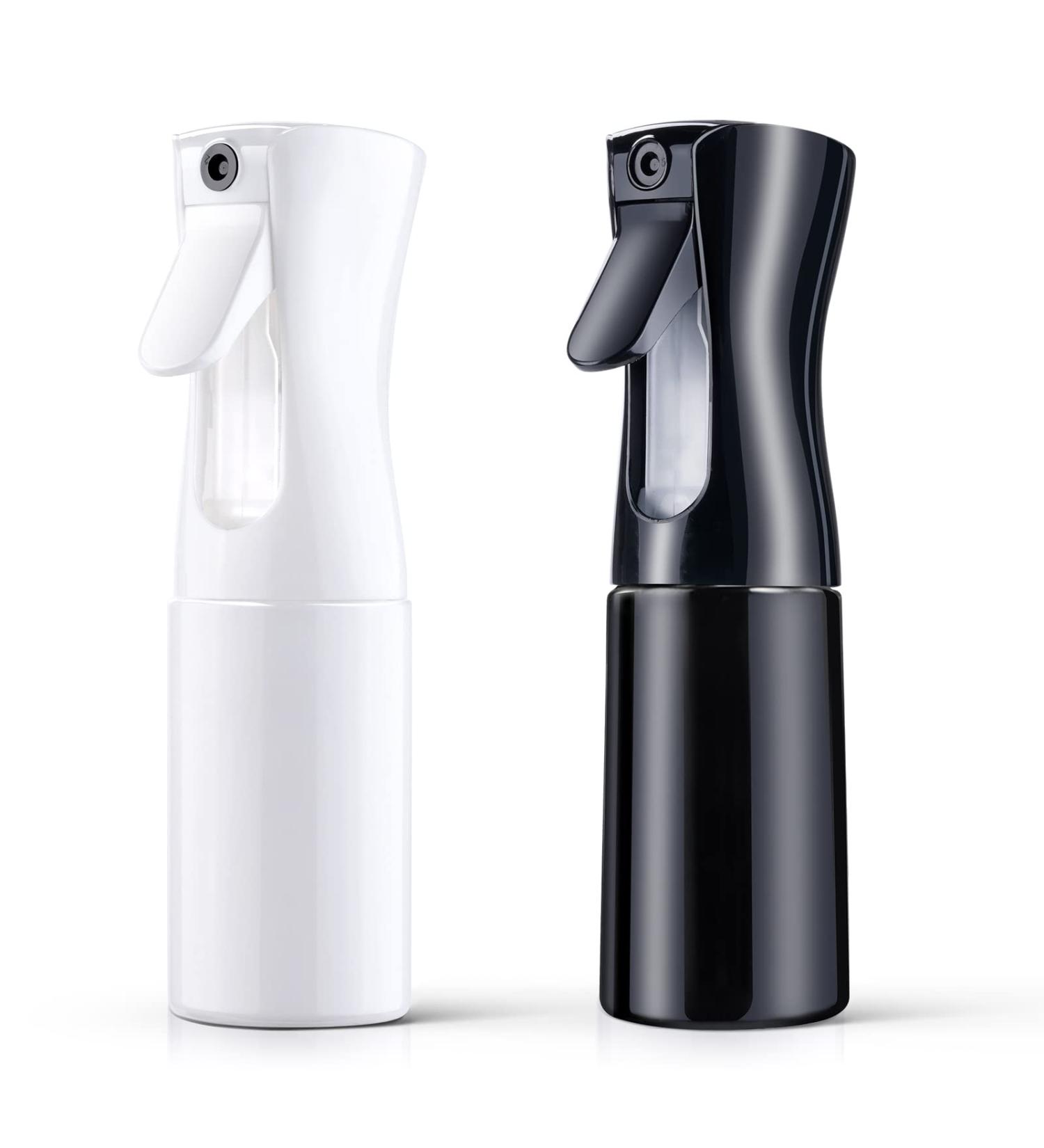 AOOWU 2PCS Continuous Water Mister Spray Bottle 200ml - Salon Hairdressing & Home Cleaning - Fine Mist Spray for Plants & Pets - Black+White - Buy Online on GoSupps.com