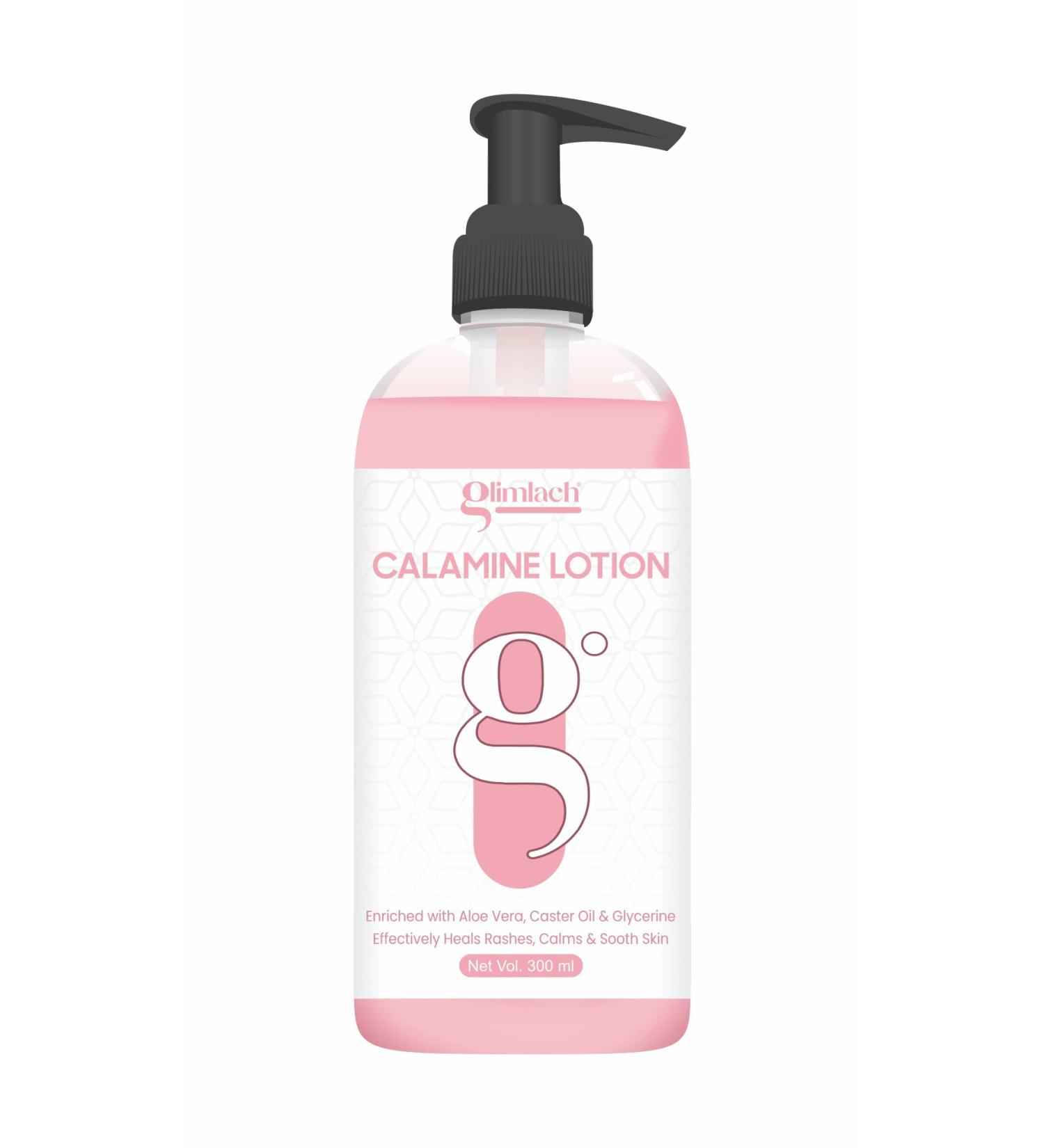 GLIMLACH CALAMINE Anti-Itch Body lotion With Aloevera & Zinc for Dry Skin Itching Skin Soothing and Rashes (300ml Pack Of 1) - Buy Online on GoSupps.com