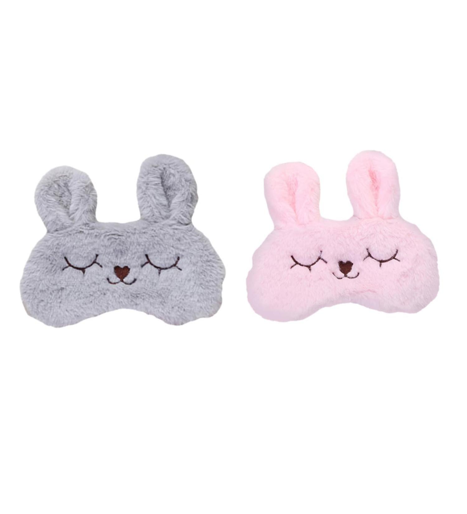 Buy 2pcs Plush Rabbit Eye Masks & Laniege Lip Sleeping Mask - Cute Travel Sleep Masks for Girls in Pink & Grey - Buy Online on GoSupps.com