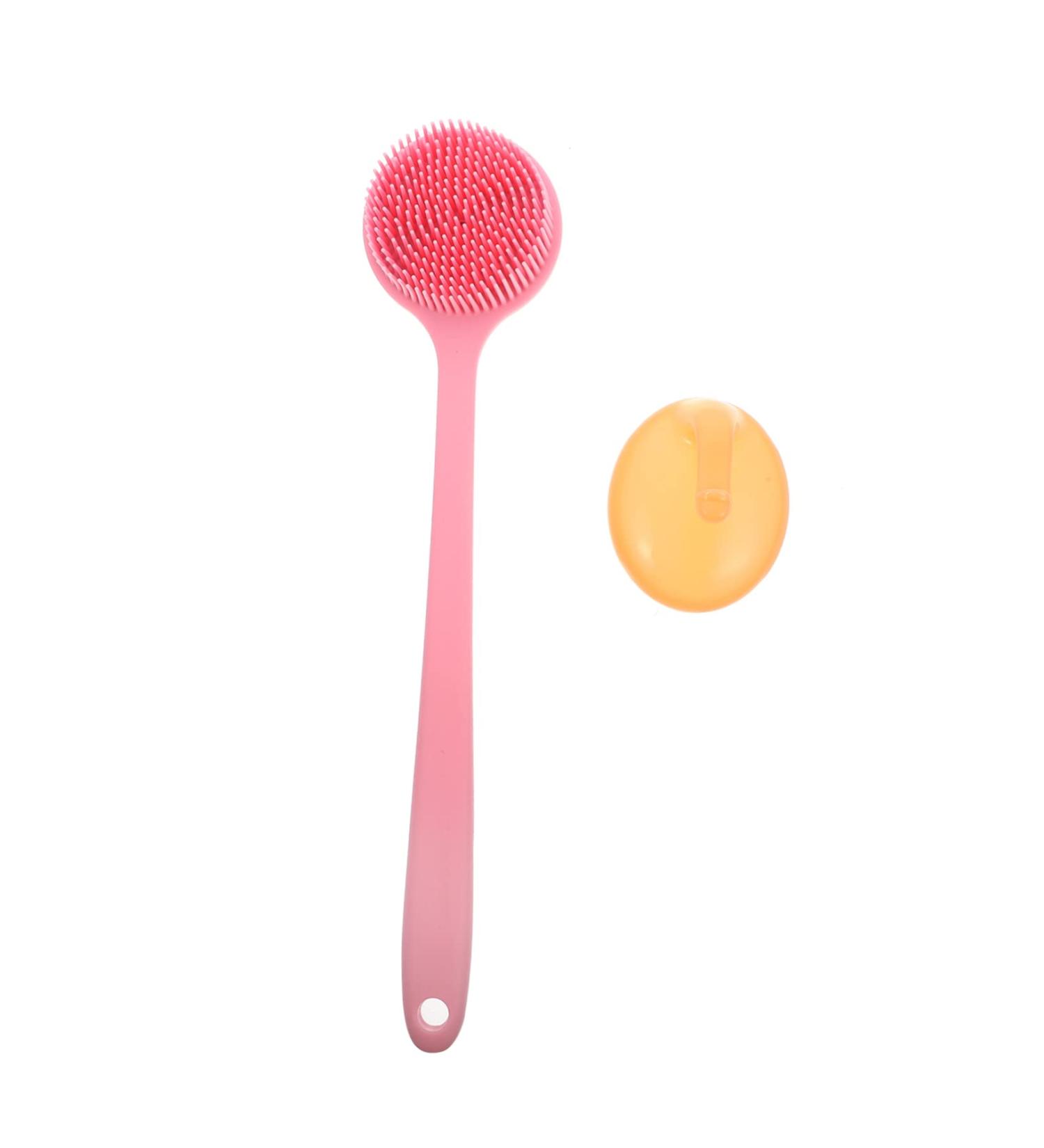 Mikinona 1 Set Bath Body Scrubbers Massager Massage Handle Accessories Yellow Home Tool with Silicone and Scrubber for Brushes Shampoo Hair Scalp Adult Shower Head Back Brushing Long Dry - Buy Online on GoSupps.com
