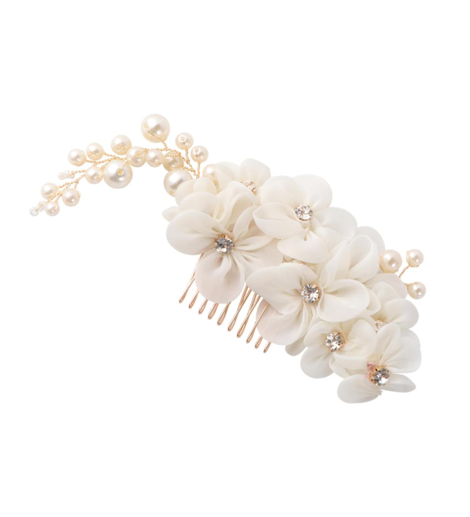 BIUDECO Women Hair Accessory Wedding Headwear Silver Barrettes Hair Accessories for Women Bridal Comb Clip Flower Hairpin Bridal Hair Red Flower Hair Clips Miss Hair Comb White The Flowers - Buy Online on GoSupps.com