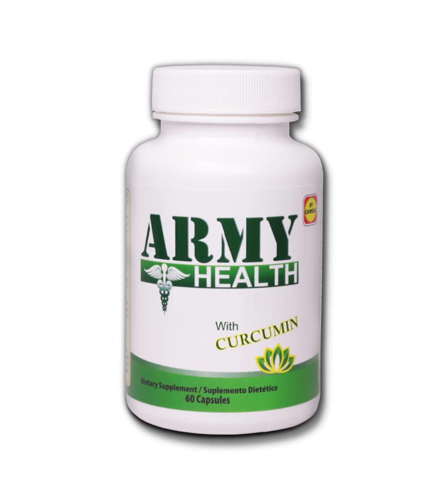 ARMY HEALTH Turmeric Curcumin Supplement Capsules - Extra Strength Turmeric with Ginger Root & Boswellia Serrata Extract - Herbal Formula Joint & Muscle Relief Support for Men & Women - 60 Capsules - Buy Online on GoSupps.com