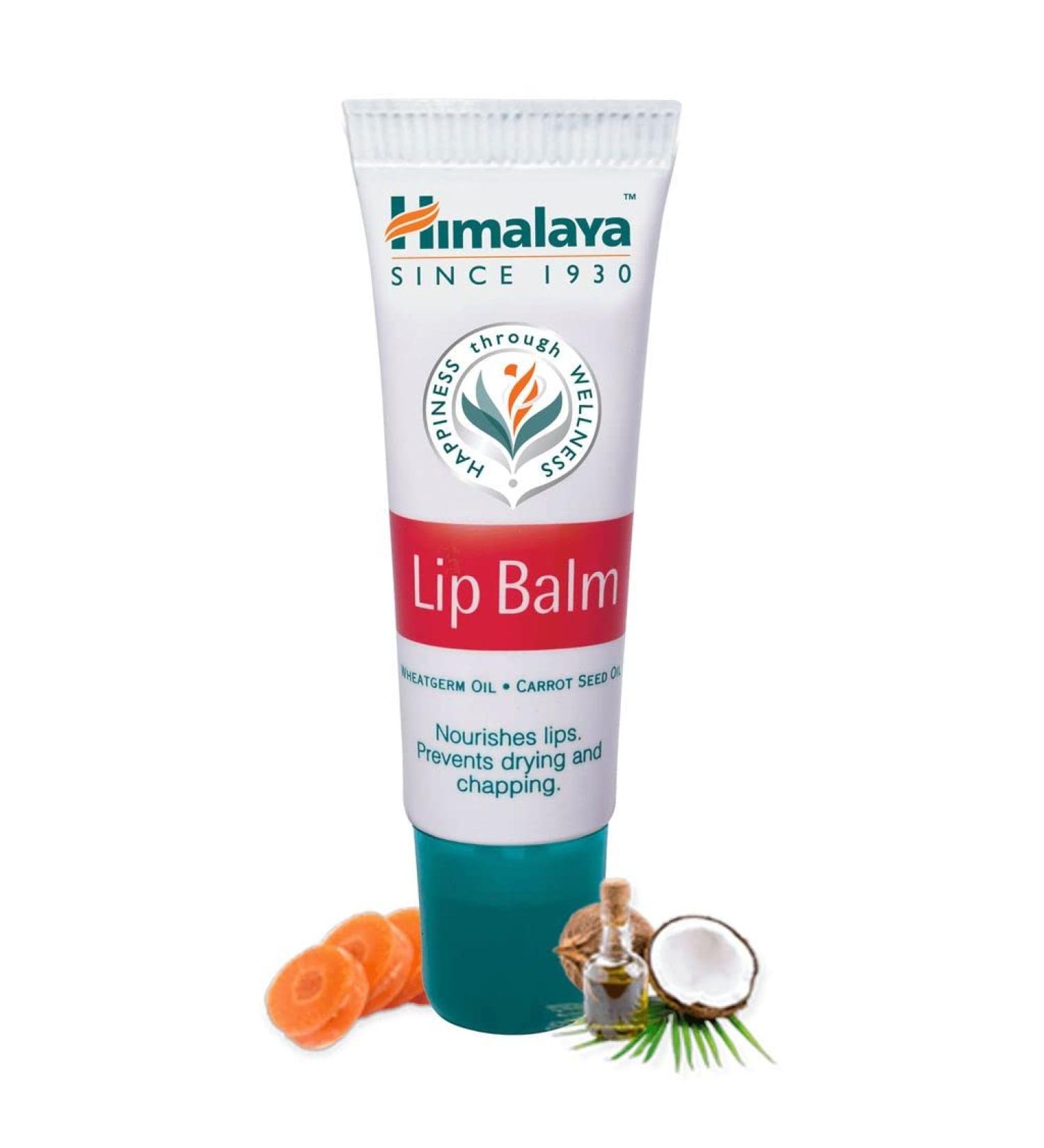 Himalaya Lip Balm with Wheatgerm & Carrot Seed Oil - Repair Chapped Lips Enhance Color Nourish with Vitamin E Long-Lasting Moisturization - 4.5g - Buy Online on GoSupps.com