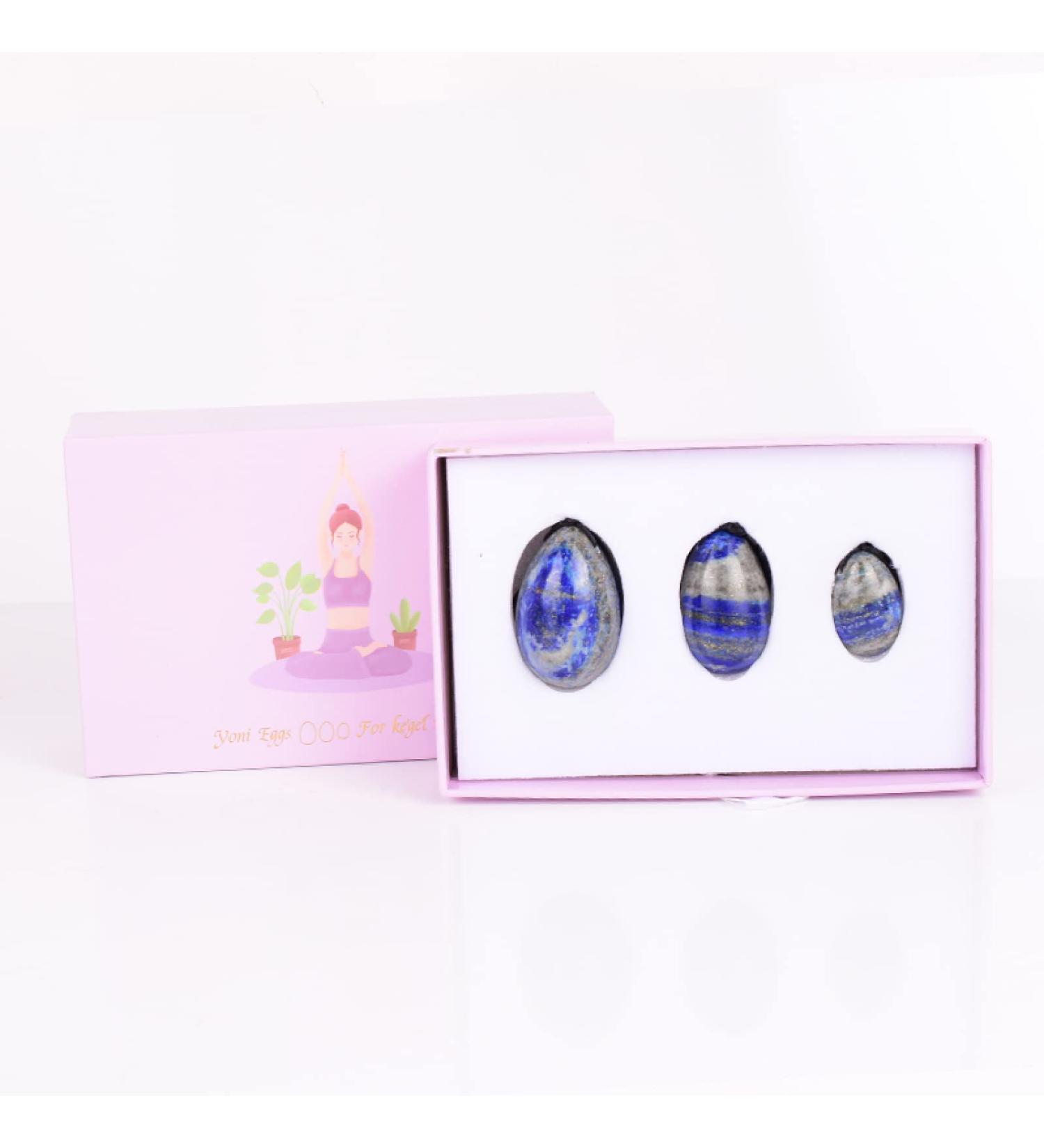 Kegel exercise devices natural lapislazuli yoni-e-e-e-e-e-e-e-e-e-e-egg 45 x 30 mm gift natural shine (color: 3 PCs poison box)