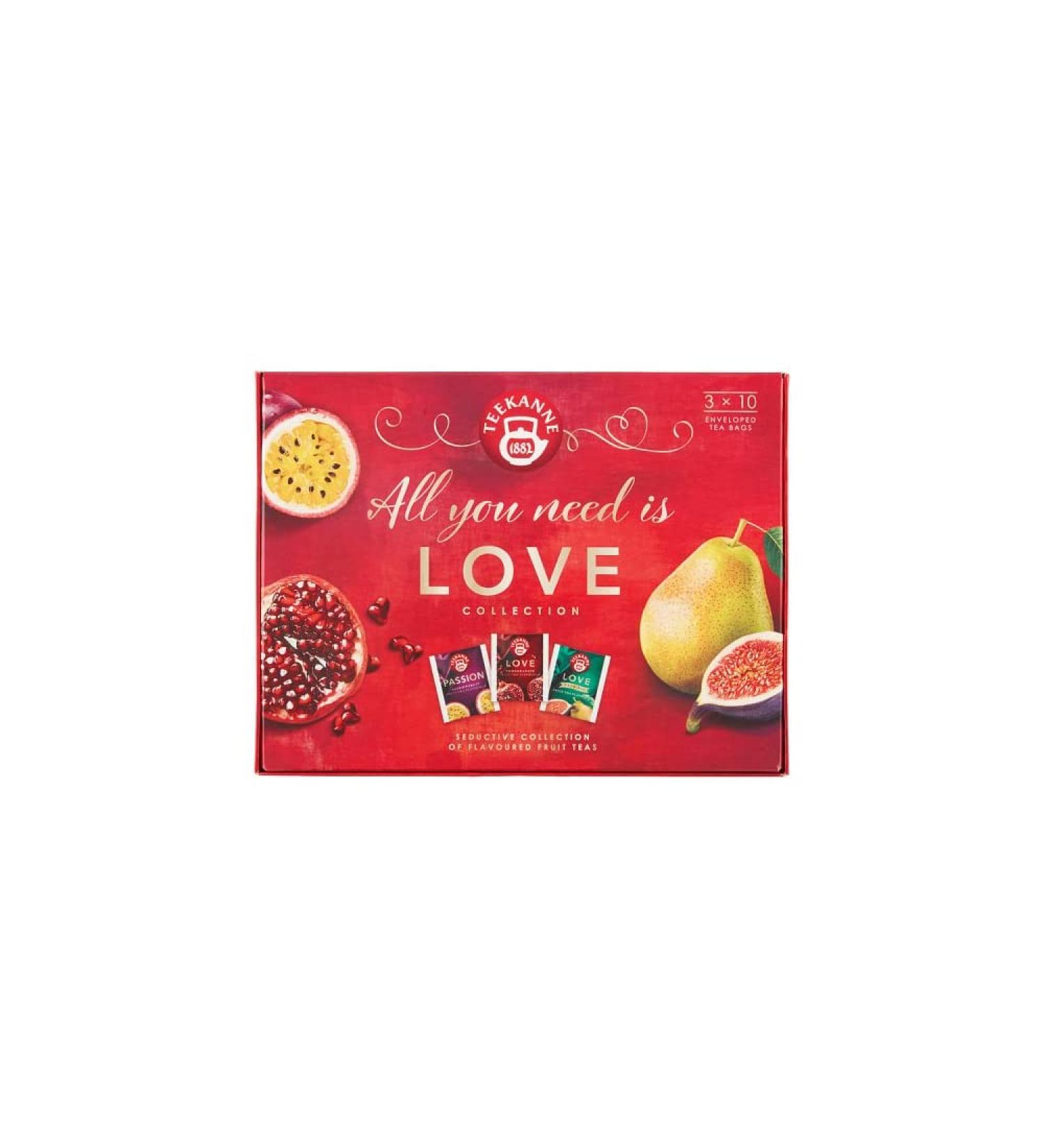Teekanne All You Need is LOVE Fruit Infusion Tea Collection Selection Gift Box 3 Types 30 Tea Bags