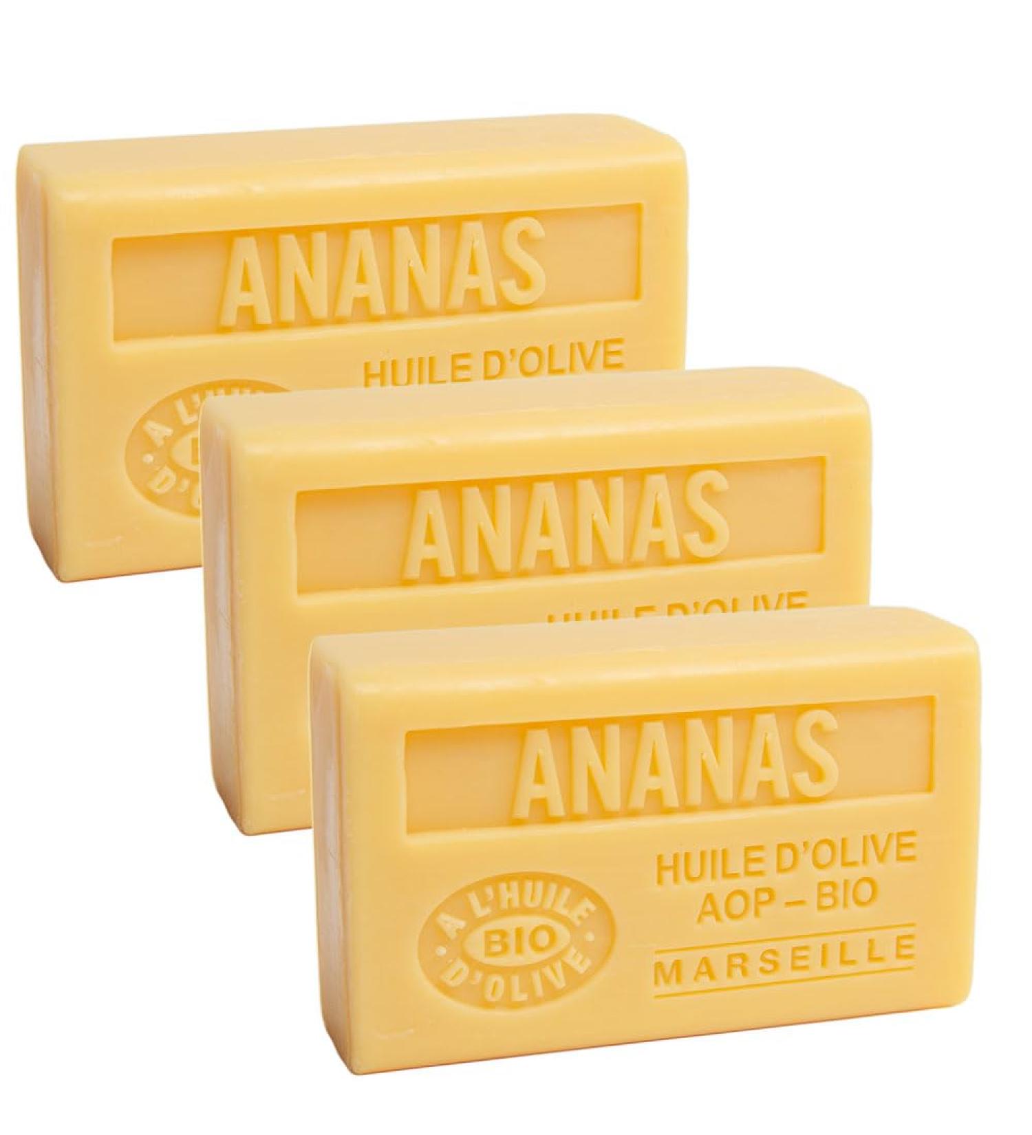 Savon de Marseille - Organic Olive Oil & Shea Butter French Soap | Passion Fruit Fragrance | Set of 3 - 125g Bar - Buy Online on GoSupps.com