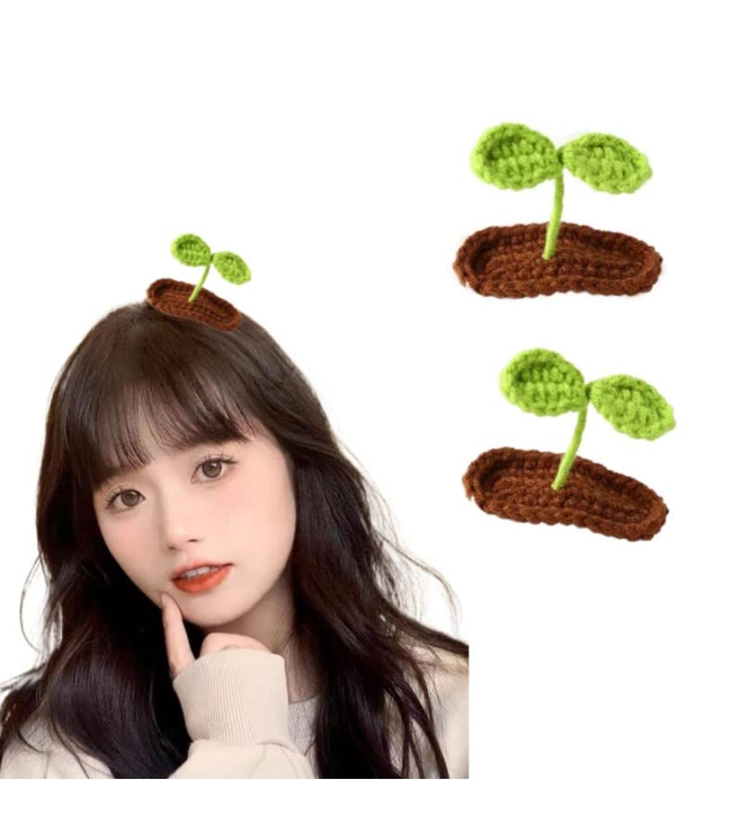 2 Packs Bean Sprouts Hair Clips for Girls and Women - Fun Plant Grass Design - Buy Online on GoSupps.com