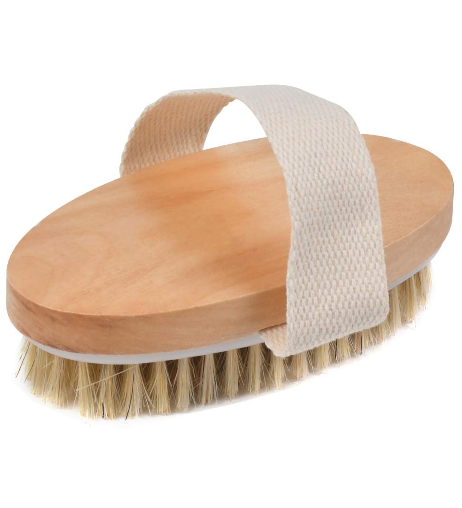 Premium Vegan Dry Body Brush | Natural Bristles Peeling Brush for Exfoliating Dead Skin Ideal for Bathing & Skincare - Buy Online on GoSupps.com