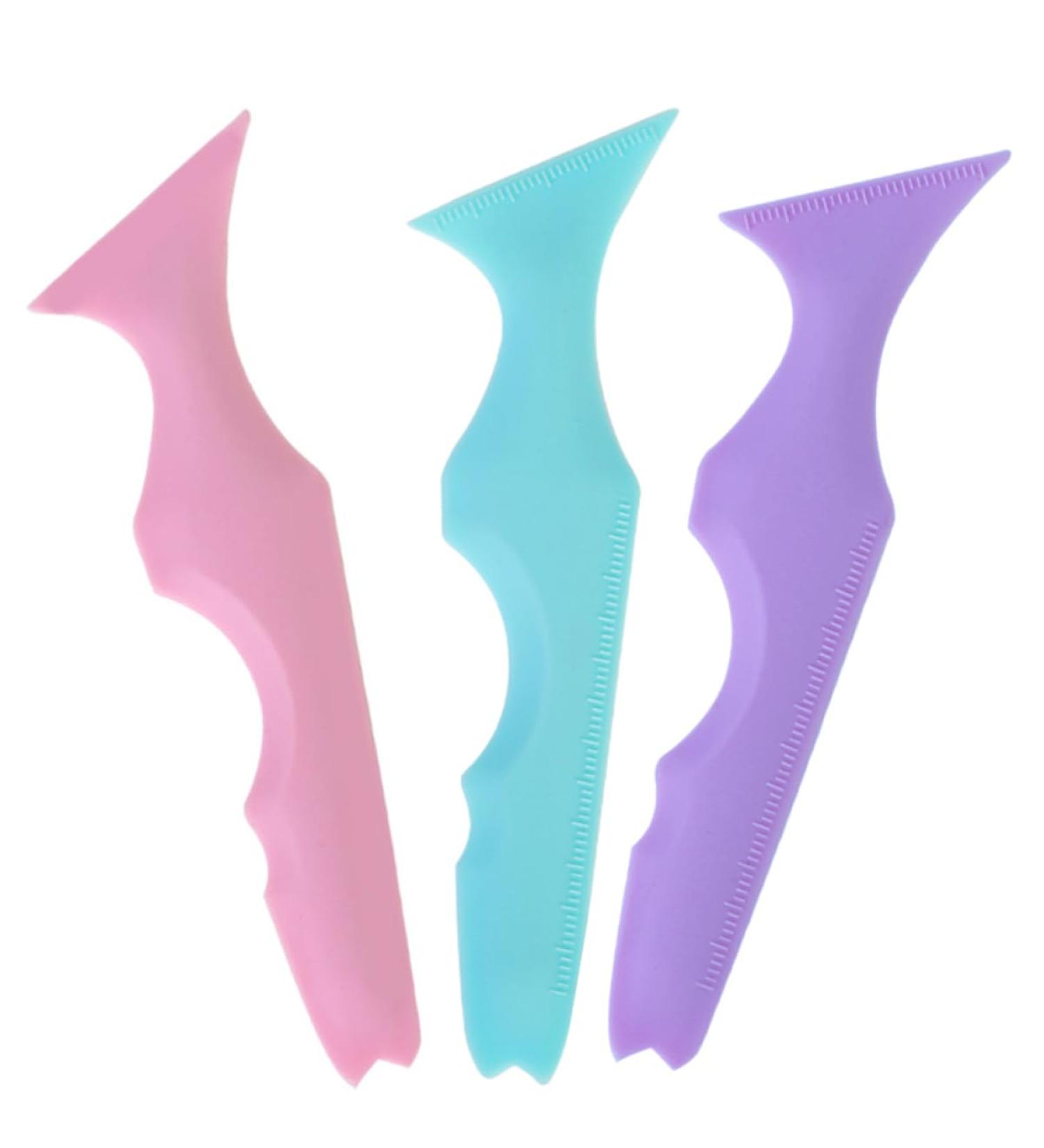 Mikinona Blue Eyeliner Pencil 3pcs Silicone Beauty Ruler Lipstick Eyelash Shield Applicator Lash Tool Mascara Applicator Massage - Buy Online on GoSupps.com