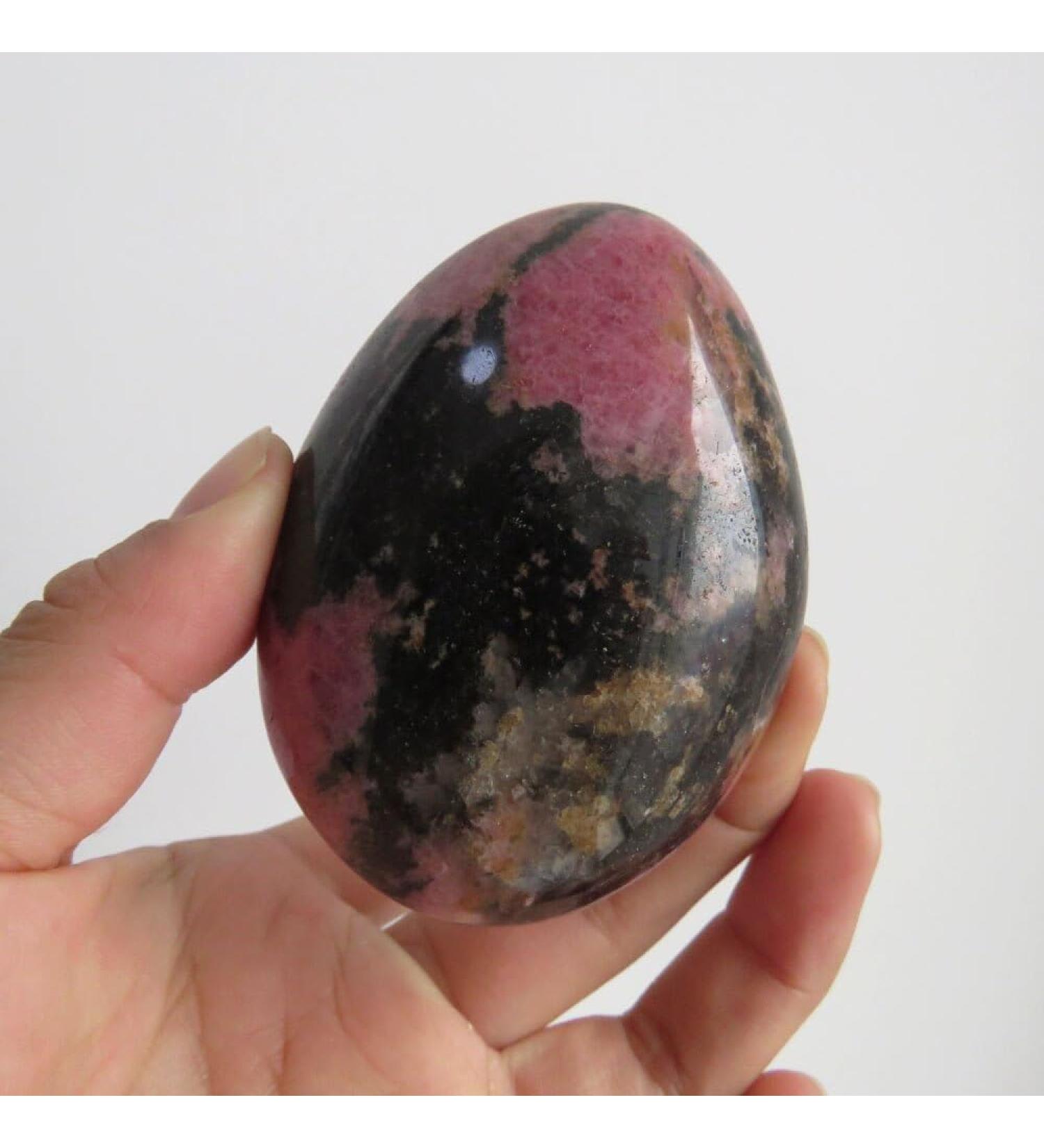 223g Natural Rhodonite Crystal Palm Stone Polished Fengshui Reiki Specimens and Stones - Stones - Buy Online on GoSupps.com