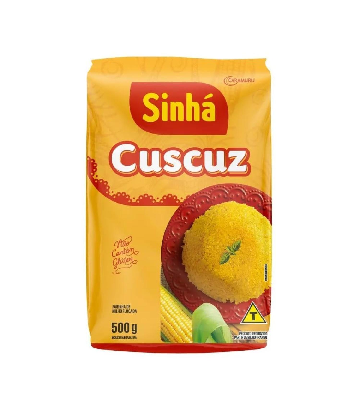 Sinha Premium Cuscuz | Flocked Corn Flour | Farinha de Milho Flocada | Harina de Maiz Flocada | Premium 500gr | Cakes Cuscuz Polenta | Gluten Free - Buy Online on GoSupps.com