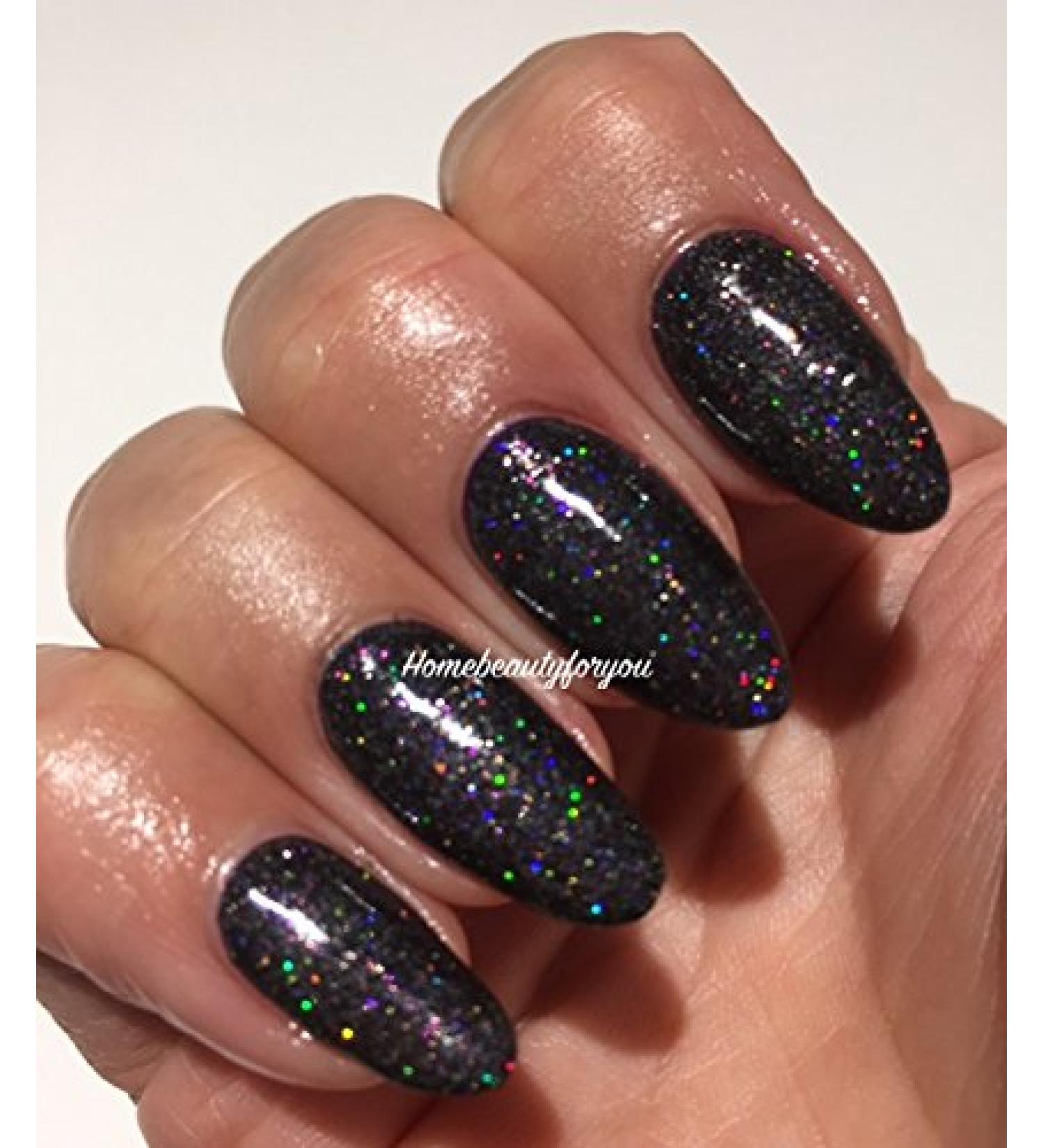 Bluesky BLACK BLACK WITH GLITTER Nail Gel Polish CHOOSE YOUR POPULAR BLACK UV LED Soak Off 10ml (BLACK DIAMOND 63932)