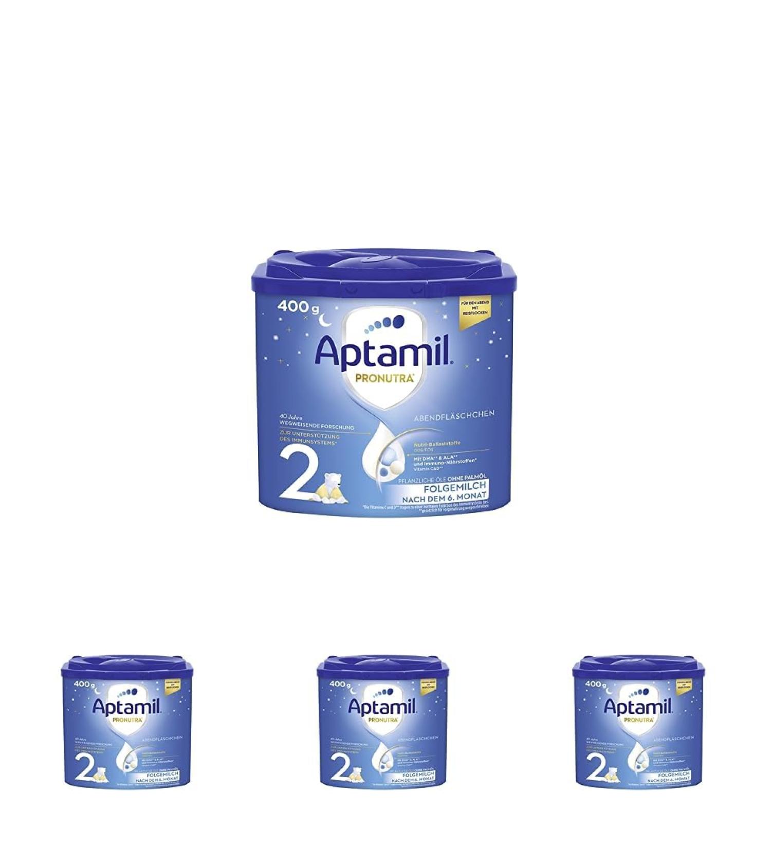 Aptamil Evening Bottle Follow-On Milk - Baby Milk Powder (400g Pack of 4) | Best for 6+ Months - Buy Online on GoSupps.com