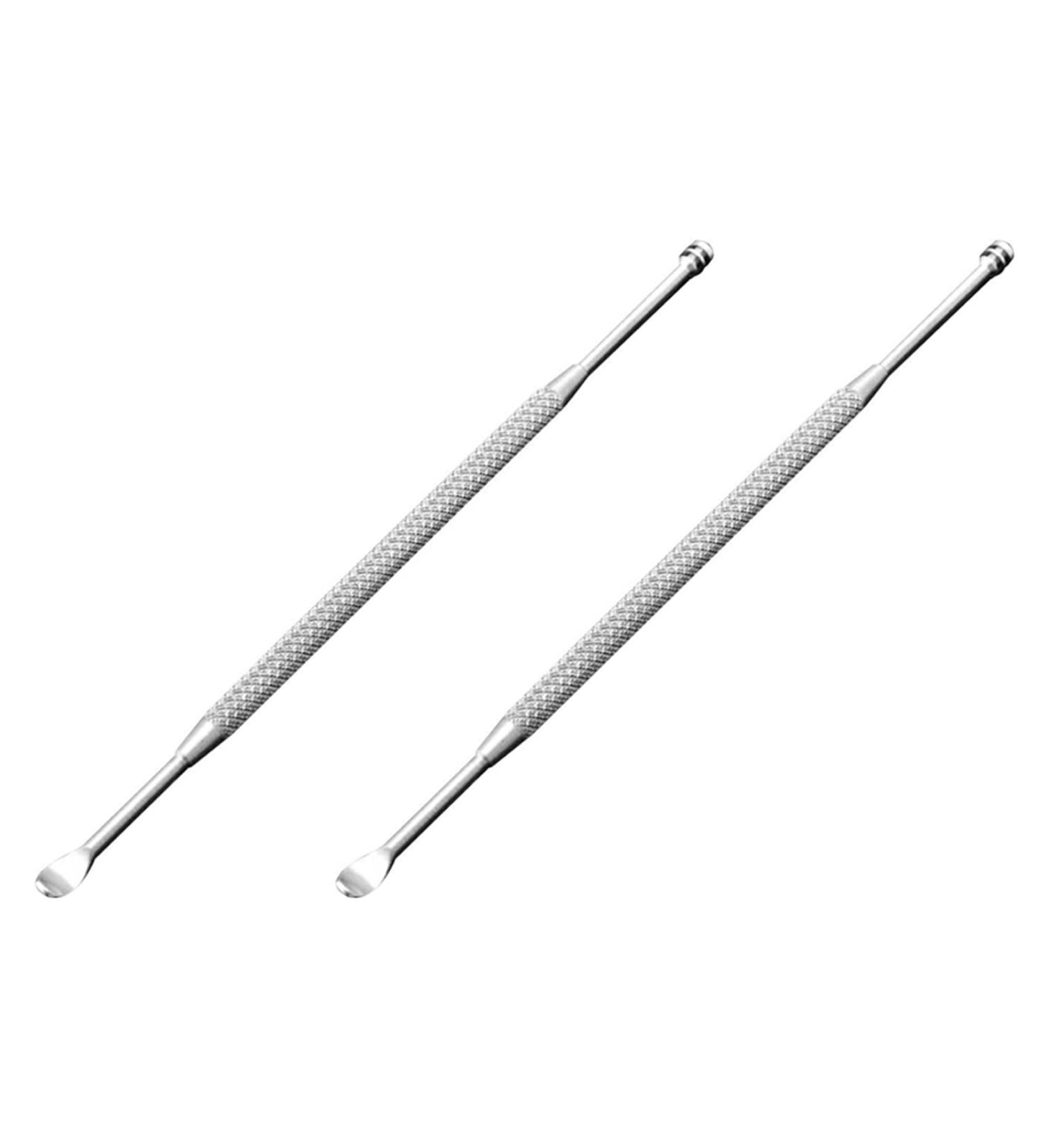 Besuso 2X Stainless Steel Ear Picking Wax Remover Curette Cleaner Ear Care Tool Earpick (Type 1) Silver