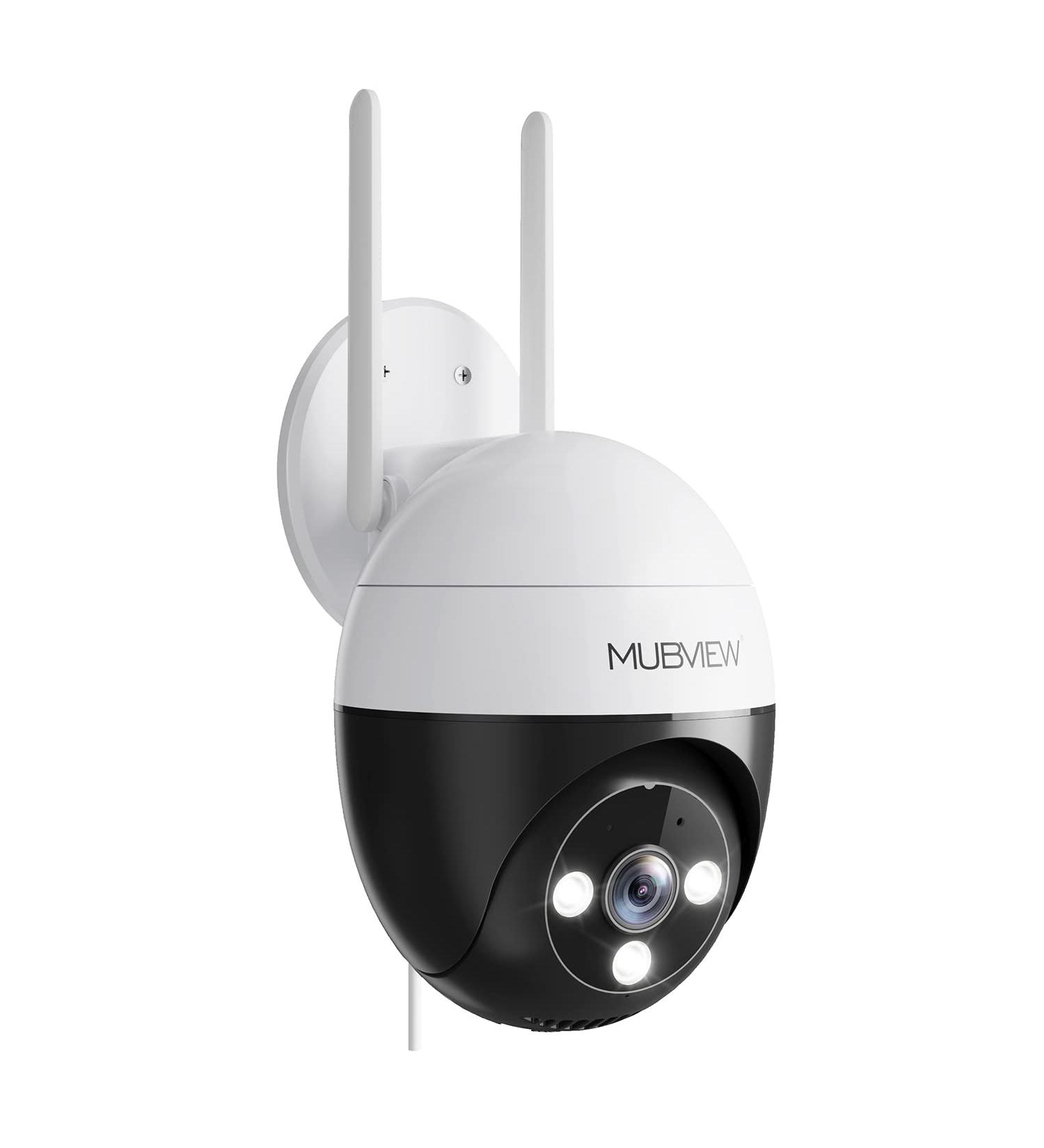 MUBVIEW 2K Security Camera Outdoor Security Cameras with 360 PZT View 2.4G WiFi Wired Home Surveillance Cameras Color Night Vision Motion Detection Siren 2 Way Talk 24/7 Works with Alexa 1 Count (Pack of 1) - Buy Online on GoSupps.com