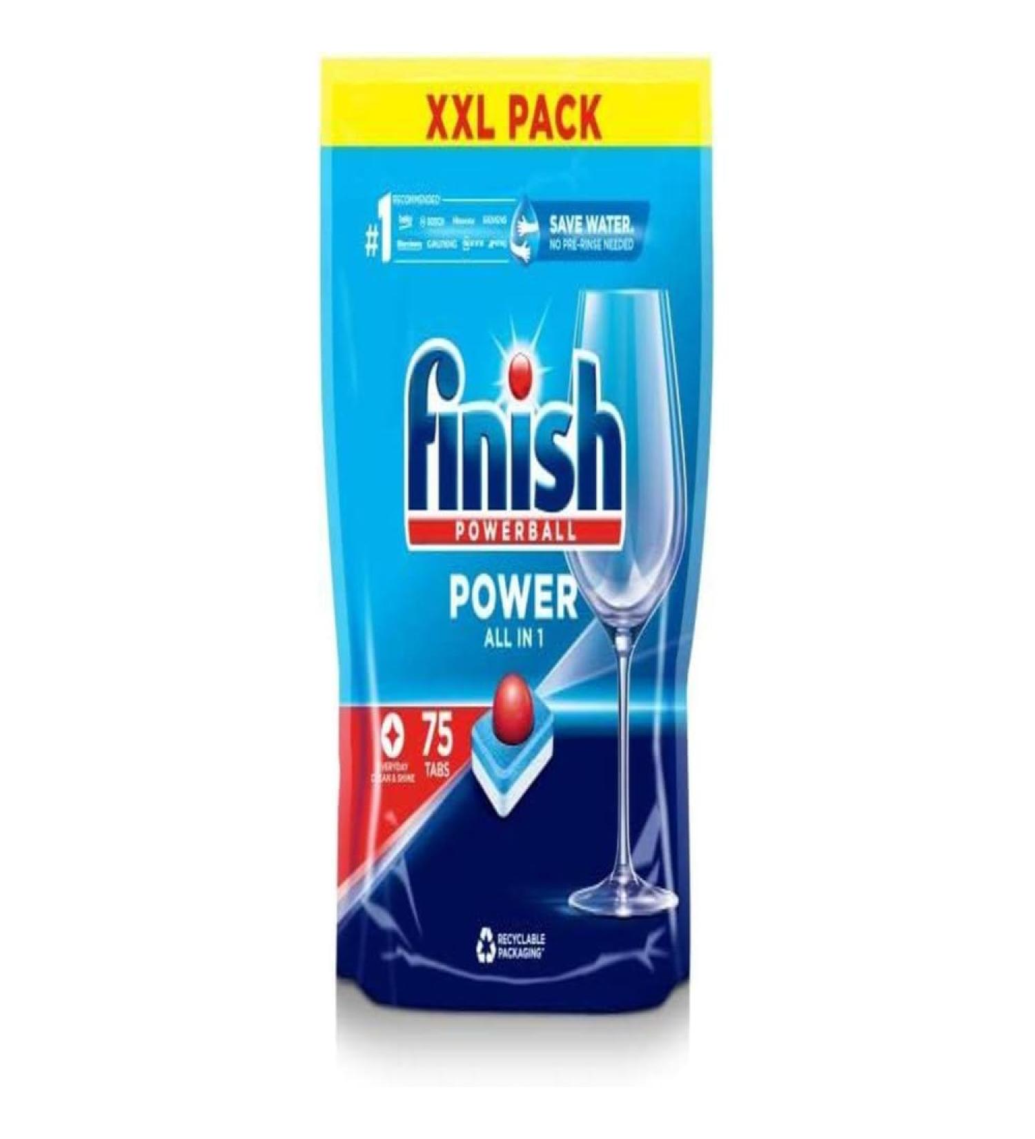Finish Power All in One Dishwasher Tablets - Regular Scent - 75 Tabs - Pack of 1 - Buy Online on GoSupps.com