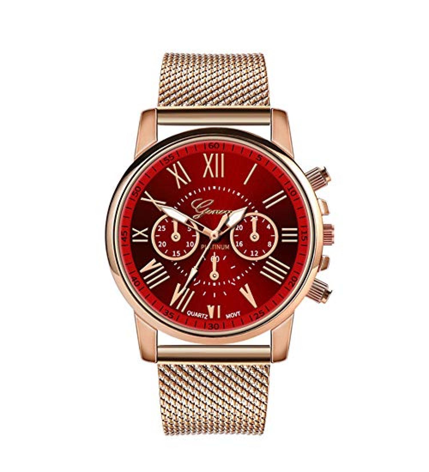 Quealent Women's Luxury Stainless Steel Mesh Watch - Roman Numerals Analog Quartz Timepiece for Girls - Buy Online on GoSupps.com