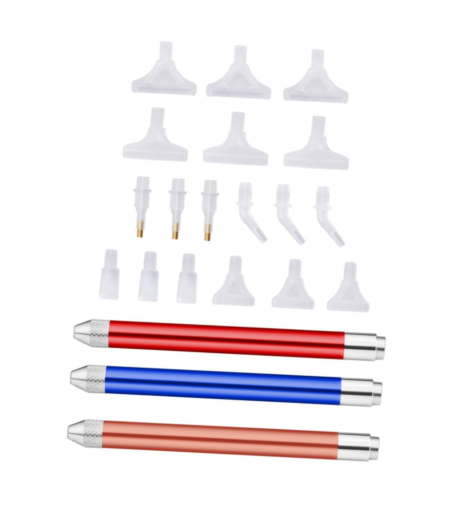 Beavorty 3Sets Nail art drill pen mosaic painting pen diamond pickup pen diamond dotting pen dotting pen head tip nail gems dotting tool nail art kit shine 5d aluminum alloy nail polish 13.6x1.3cm Assorted Color - Buy Online on GoSupps.com